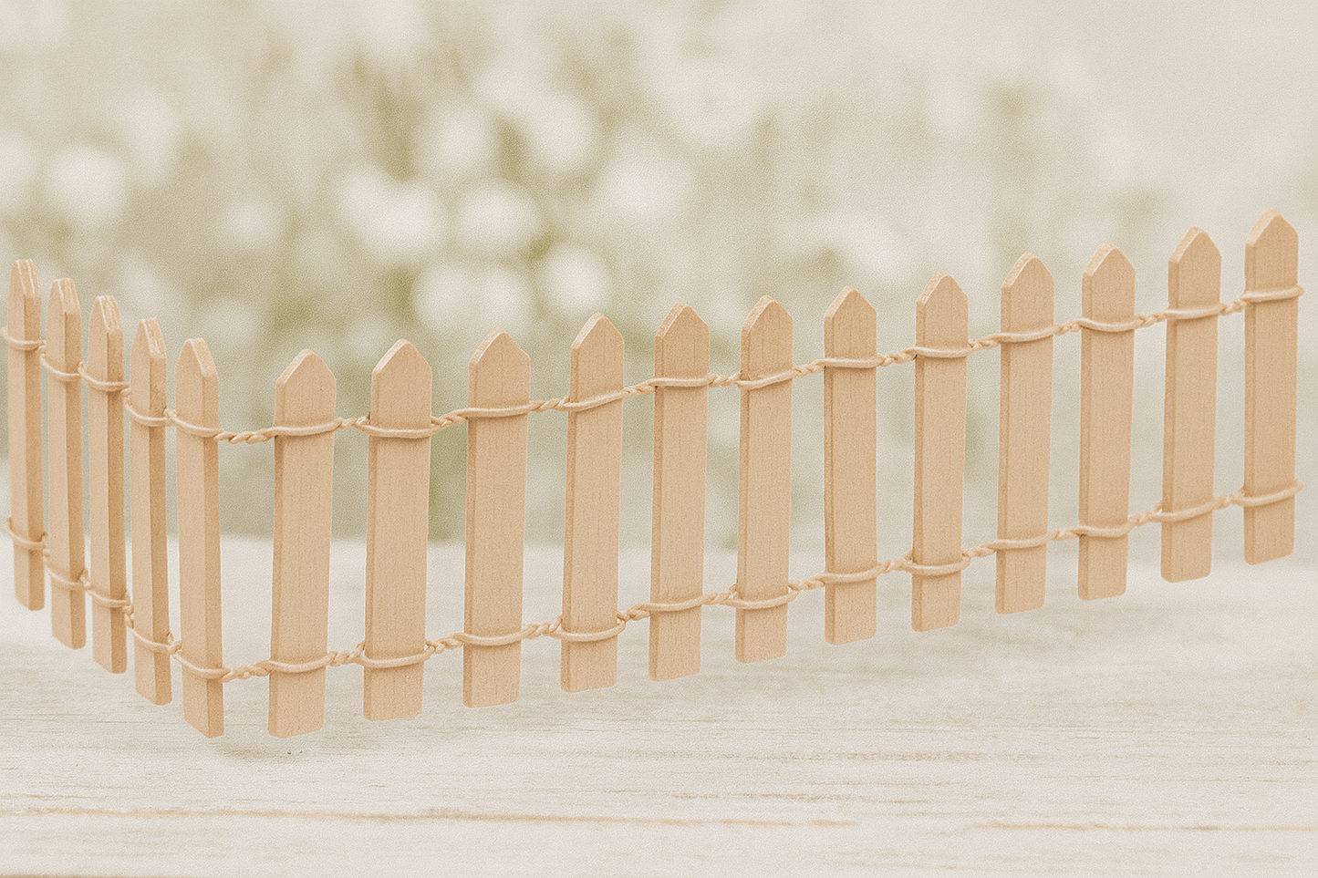 Miniatur Zaun Holz 25x5cm – Wichtel Zubehör in 3 Farben