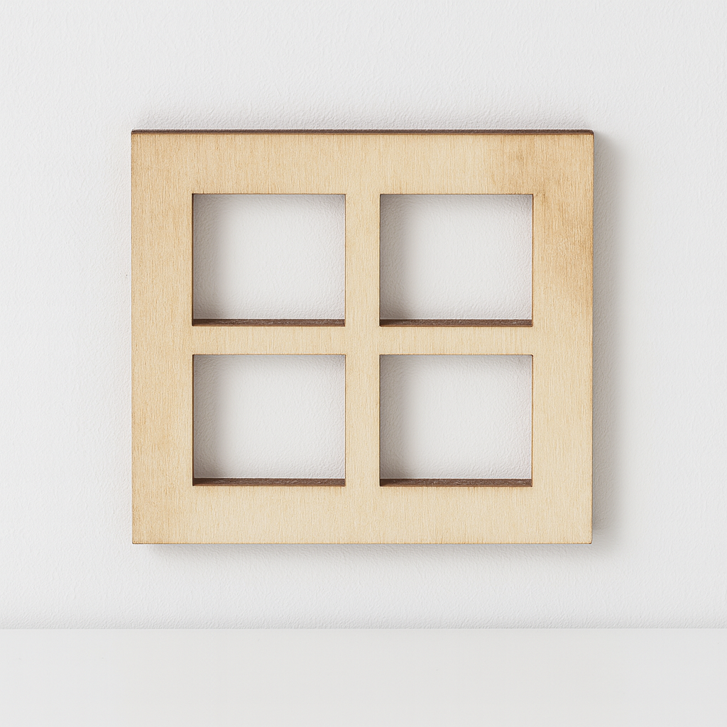 Miniatur Fenster 3er-Set aus Holz 7x7cm – Wichtel Zubehör für Puppenhaus, Diorama und Modellbau