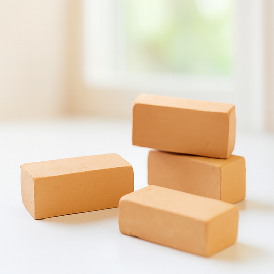 Miniatur Ziegelsteine rot, 5er-Set, ca. 2,5x1,3x0,9 cm, Zubehör für Wichtel-Baustelle, Puppenhaus und Diorama, aus Kunststoff.