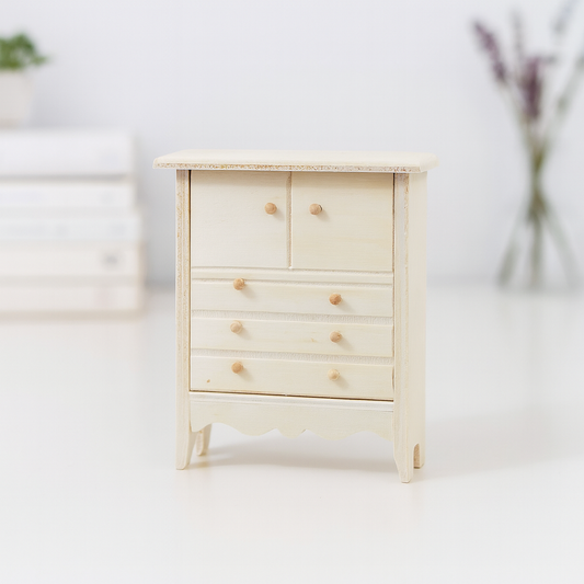 Miniatur Schrank 11,1cm aus Holz – Wichtel Zubehör für Puppenhaus, Diorama & Modellbau