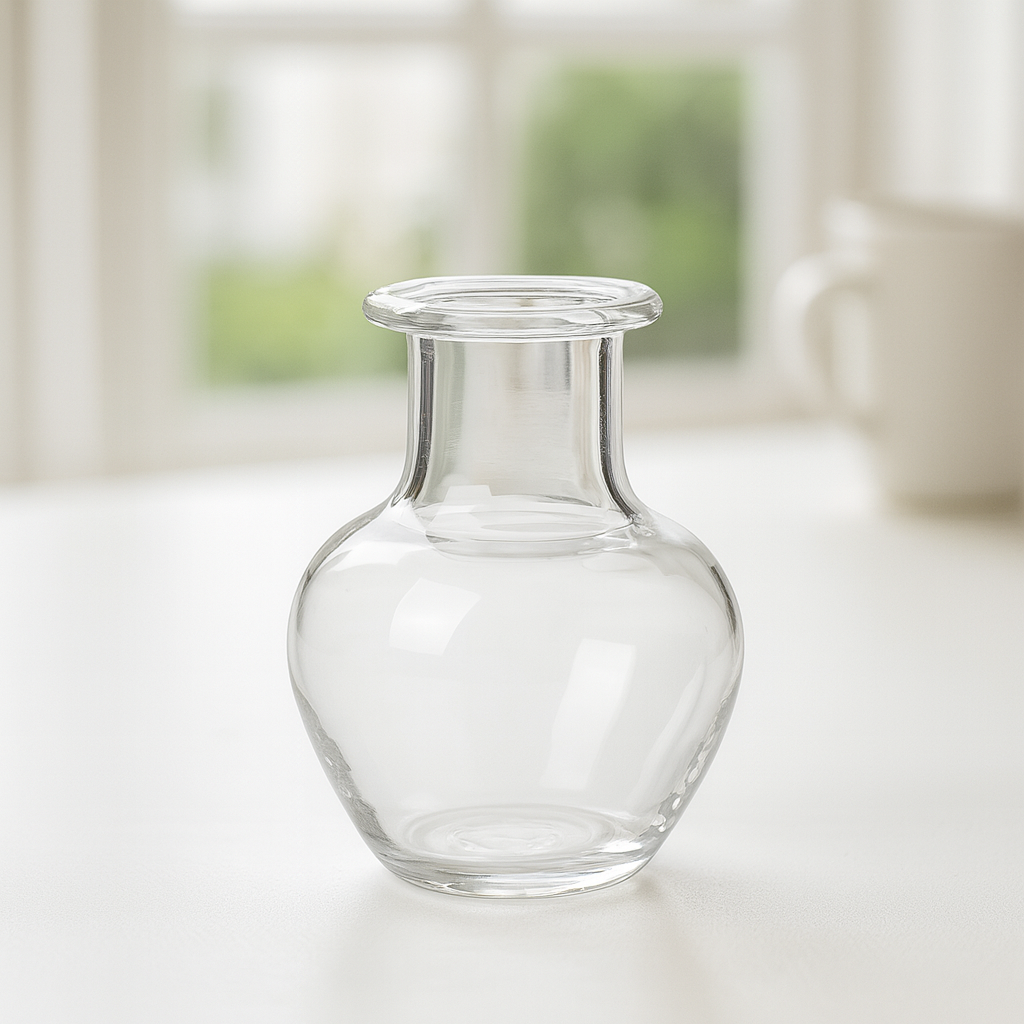 Miniatur Vase klar aus Glas ca. 1,7x2,2 cm – Wichtel Zubehör für Puppenhaus, Diorama und Wichtelwelt