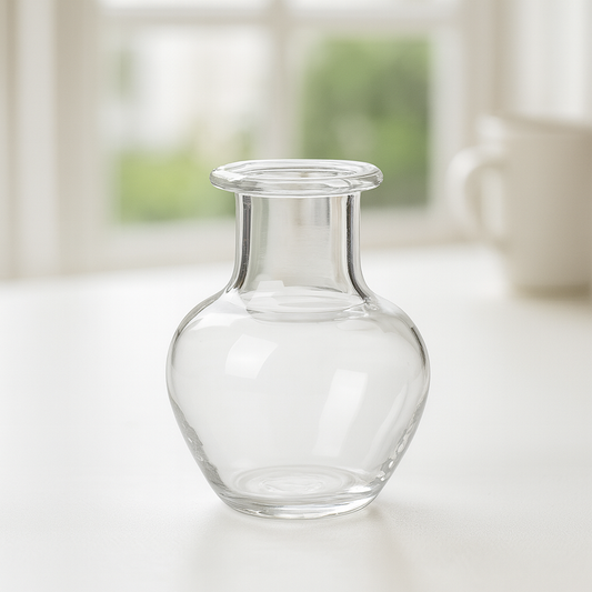 Miniatur Vase klar aus Glas ca. 1,7x2,2 cm – Wichtel Zubehör für Puppenhaus, Diorama und Wichtelwelt