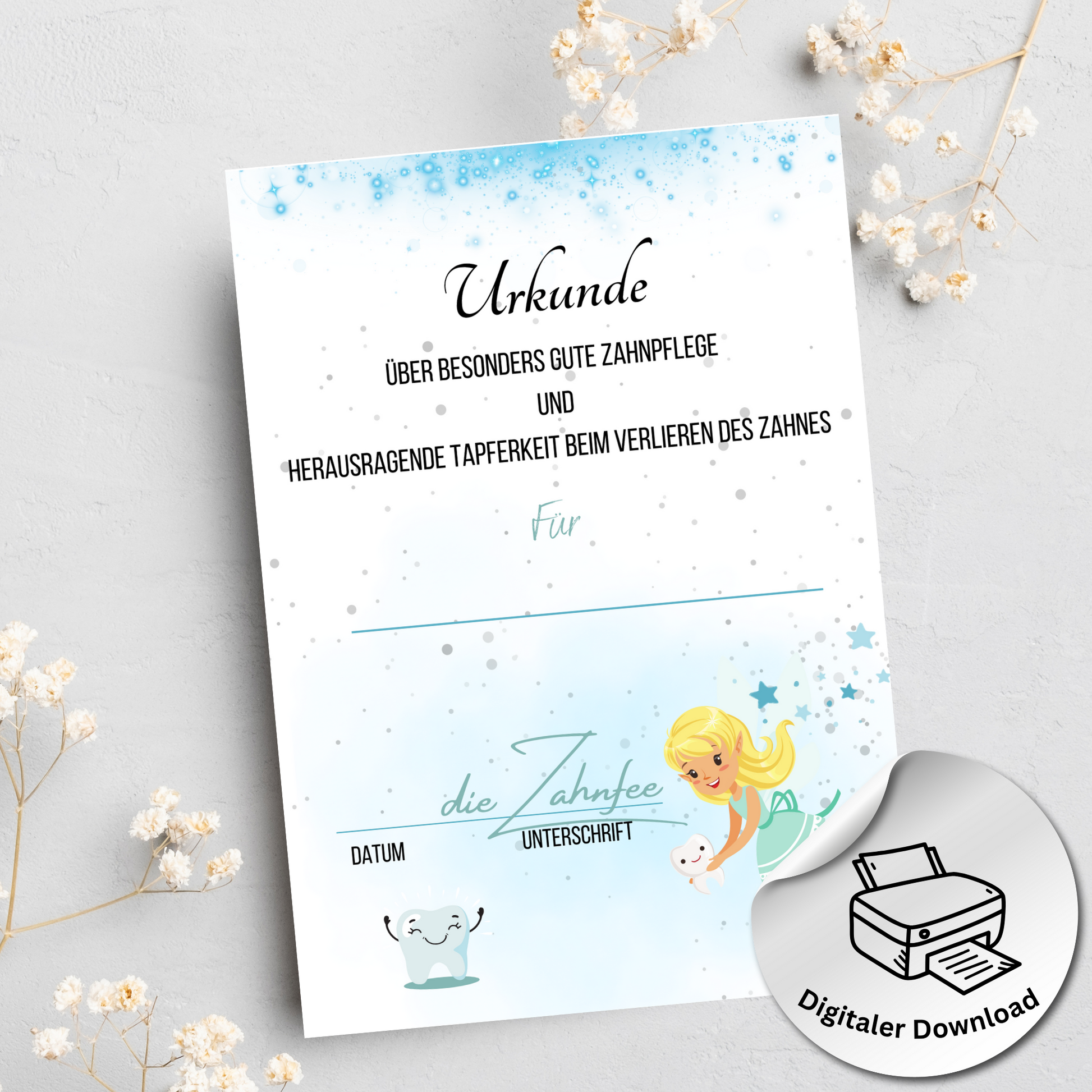 Brief von der Zahnfee – PDF Download mit Urkunde & Bastelumschlag