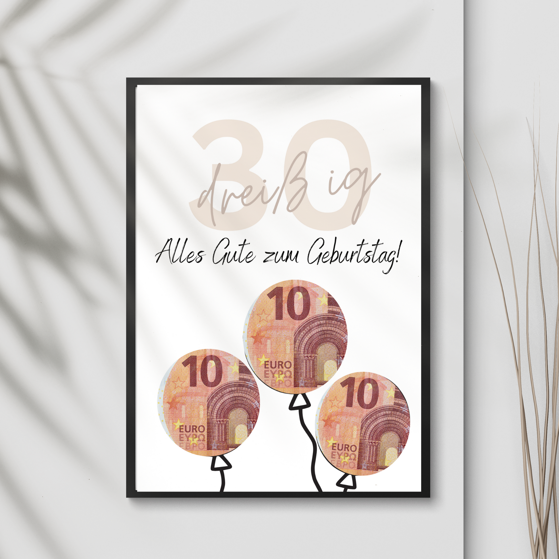 Geldgeschenk 30. Geburtstag zum Ausdrucken | Digitaler Download