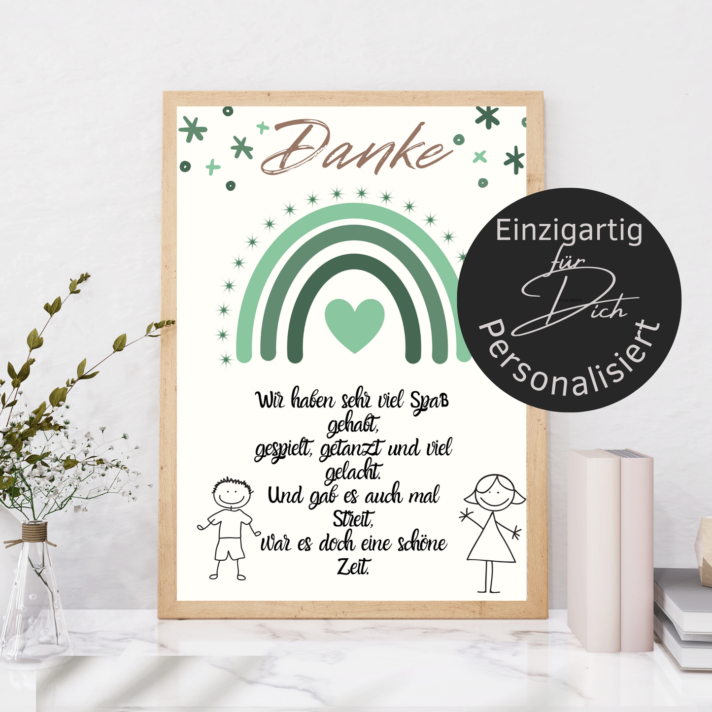 Danke Abschiedsgeschenk Erzieherin | Poster Kita Regenbogen | Digitaler Download