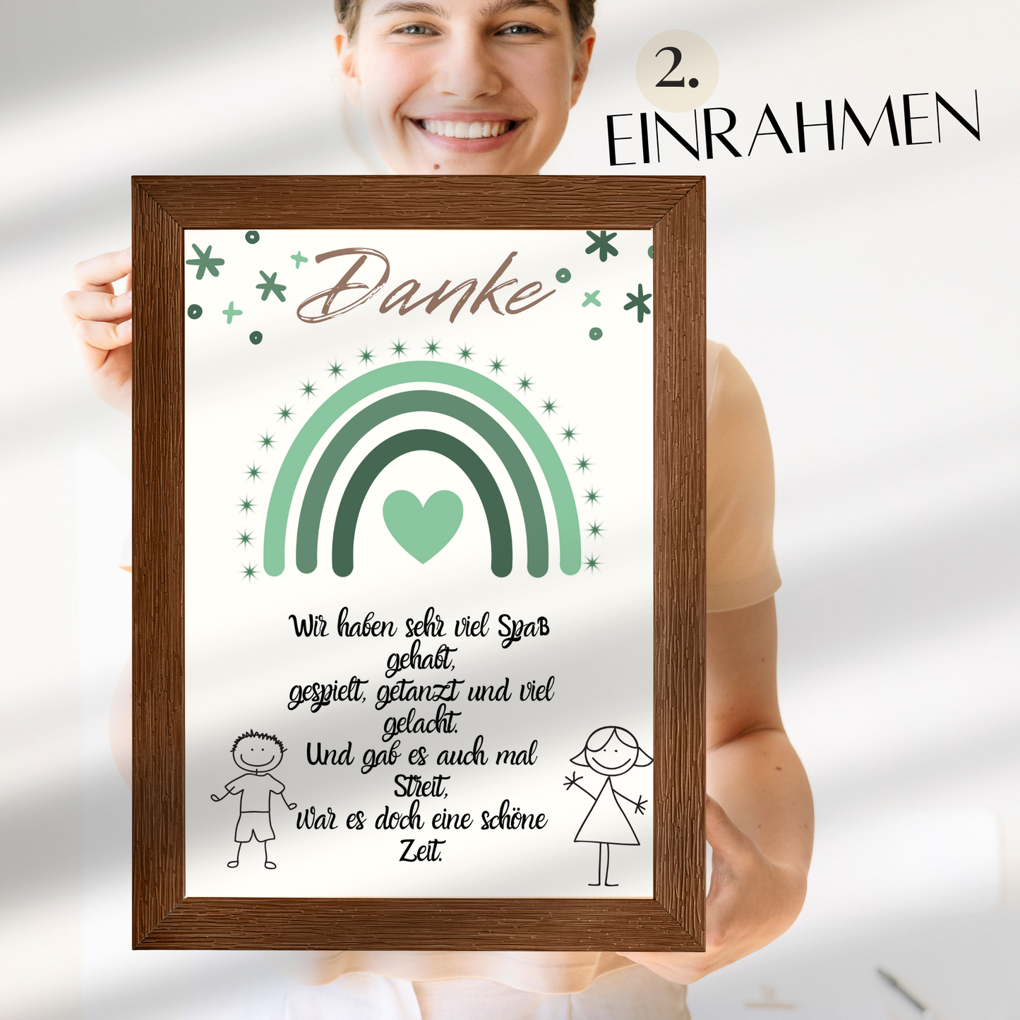 Danke Abschiedsgeschenk Erzieherin | Poster Kita Regenbogen | Digitaler Download