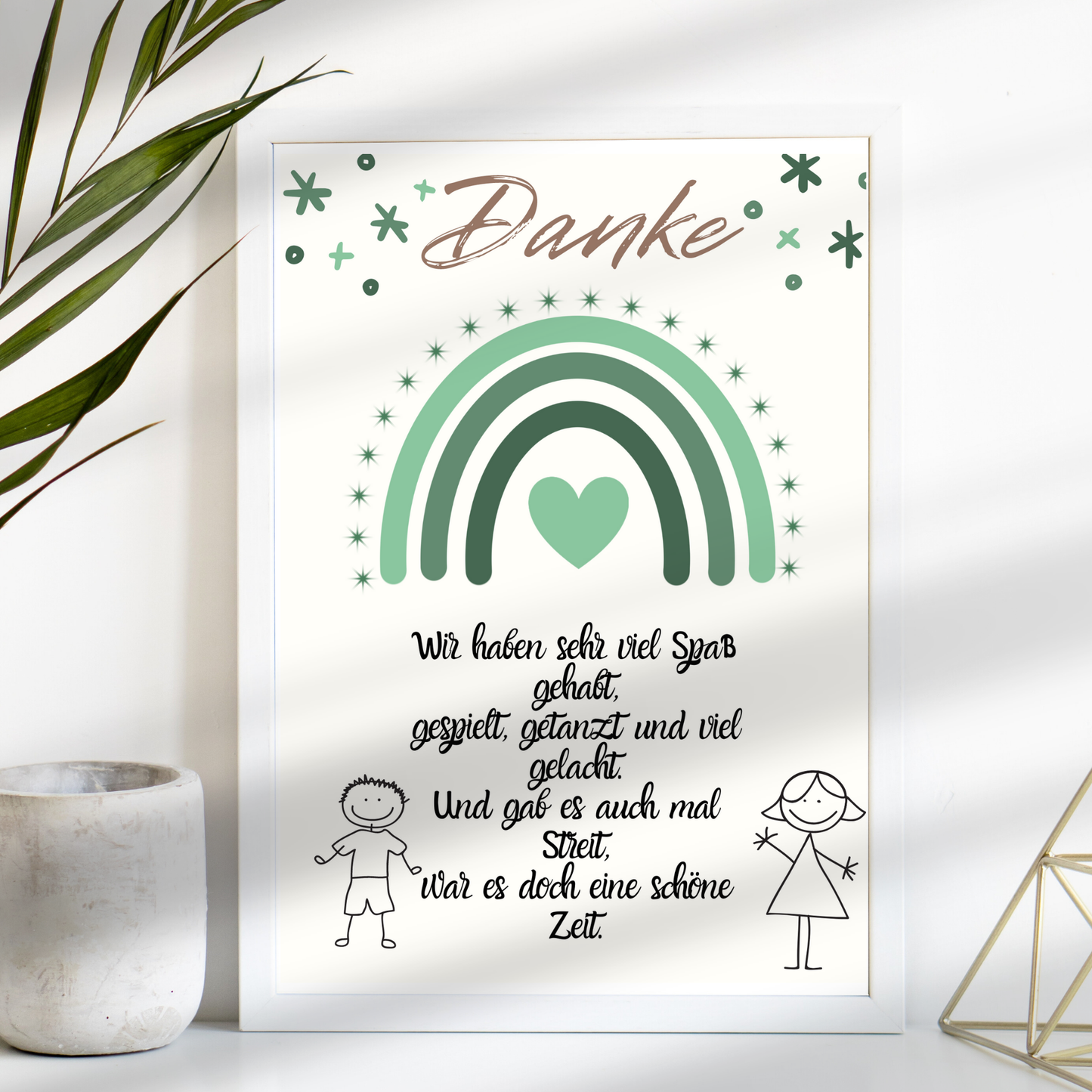Danke Abschiedsgeschenk Erzieherin | Poster Kita Regenbogen | Digitaler Download