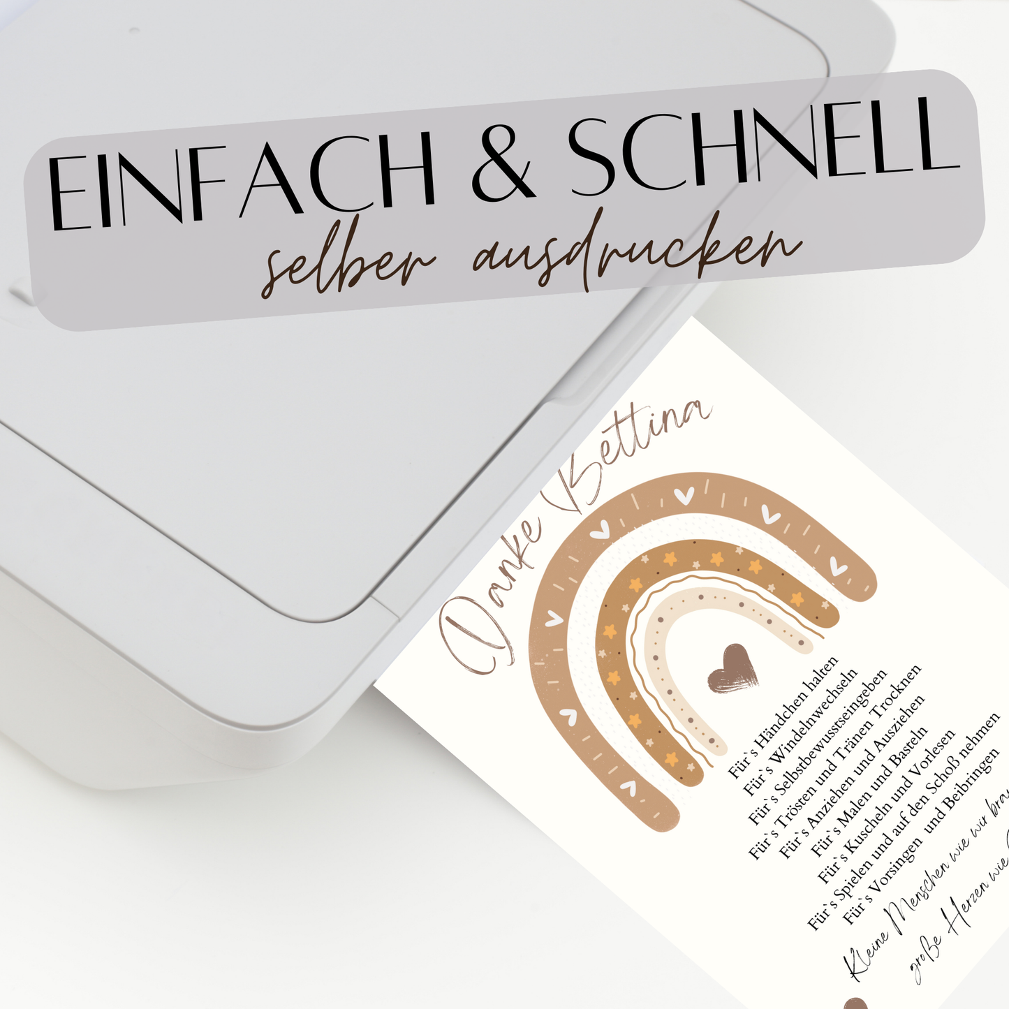 Personalisierbares Danke Poster für Erzieher/in. Digitaler Download – sofort ausdrucken & verschenken. Perfektes Abschiedsgeschenk Kindergarten.