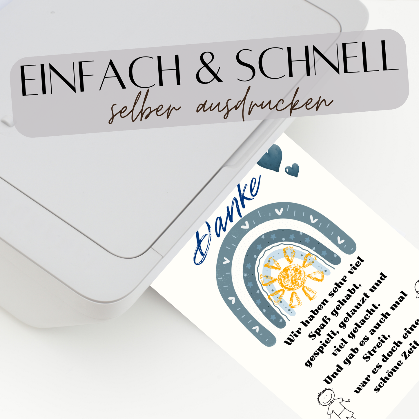 Digitaler Download Poster "Danke" für Erzieher/in – Abschiedsgeschenk Kita DIN A4