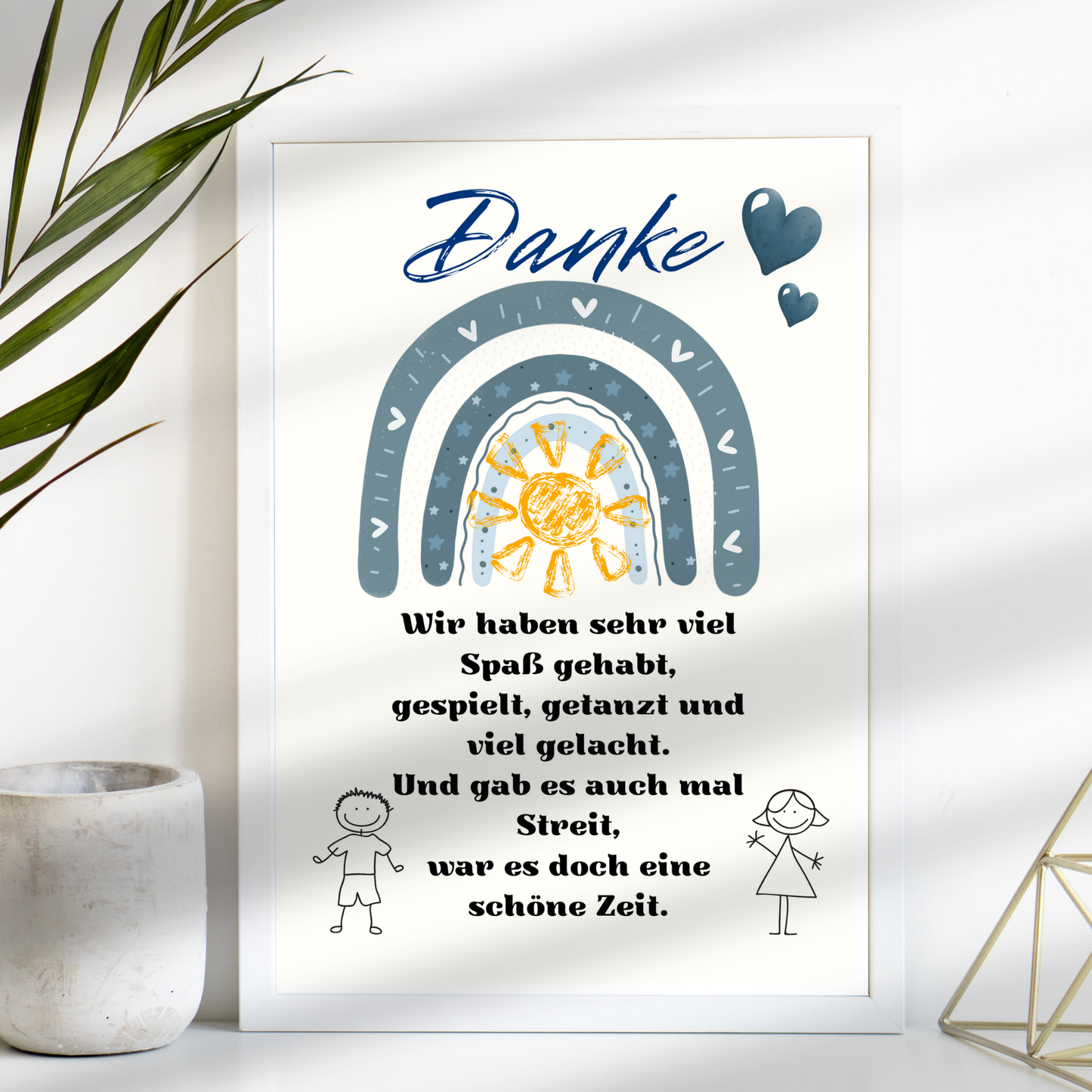 Digitaler Download Poster "Danke" für Erzieher/in – Abschiedsgeschenk Kita DIN A4