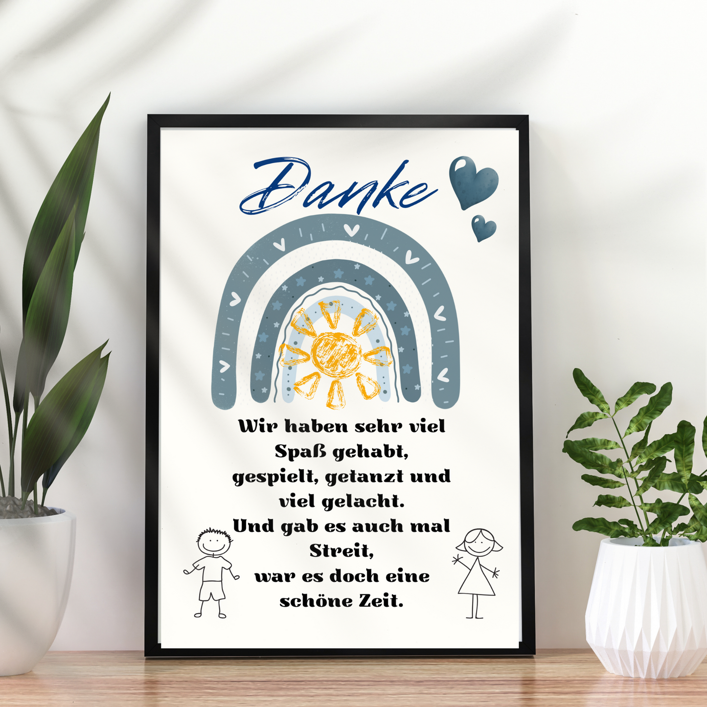 Digitaler Download Poster "Danke" für Erzieher/in – Abschiedsgeschenk Kita DIN A4