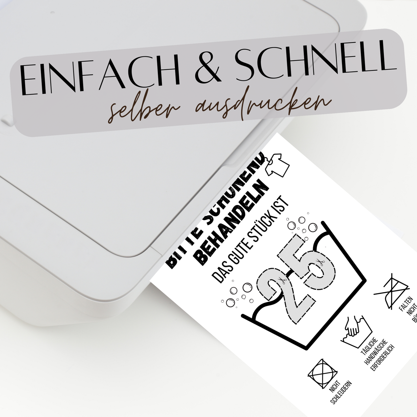 Kreatives Geldgeschenk zum 25. Geburtstag: Digitale Waschanleitung zum Ausdrucken. Humorvolles Last-Minute-Geschenk zum Selbermachen. PDF-Download, sofort verfügbar!