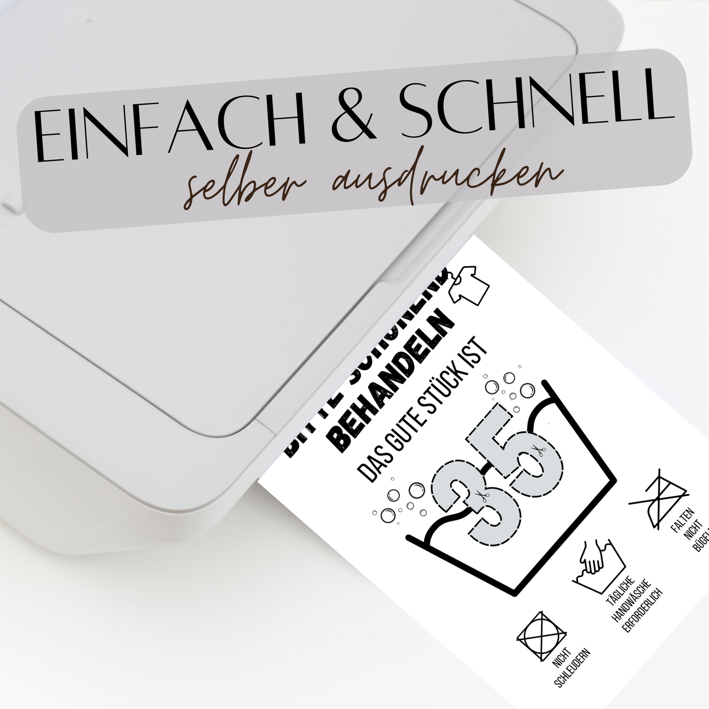 Originelles Geldgeschenk zum 35. Geburtstag: Waschanleitung-Poster als Digitaler Download. Einfach ausdrucken, ausschneiden, Geld hinterlegen & verschenken! Last-Minute Geschenkidee.