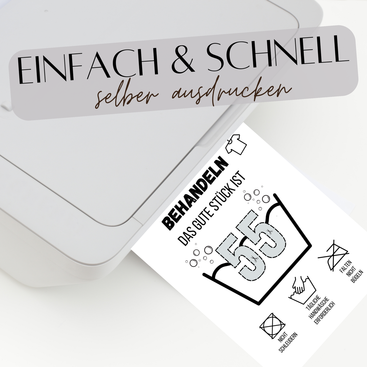 Originelles Geldgeschenk zum 55. Geburtstag: Witzige Waschanleitung-Vorlage als Digitaler Download. Einfach ausdrucken, mit Geldscheinen dekorieren & verschenken. Last-Minute Geschenkidee!