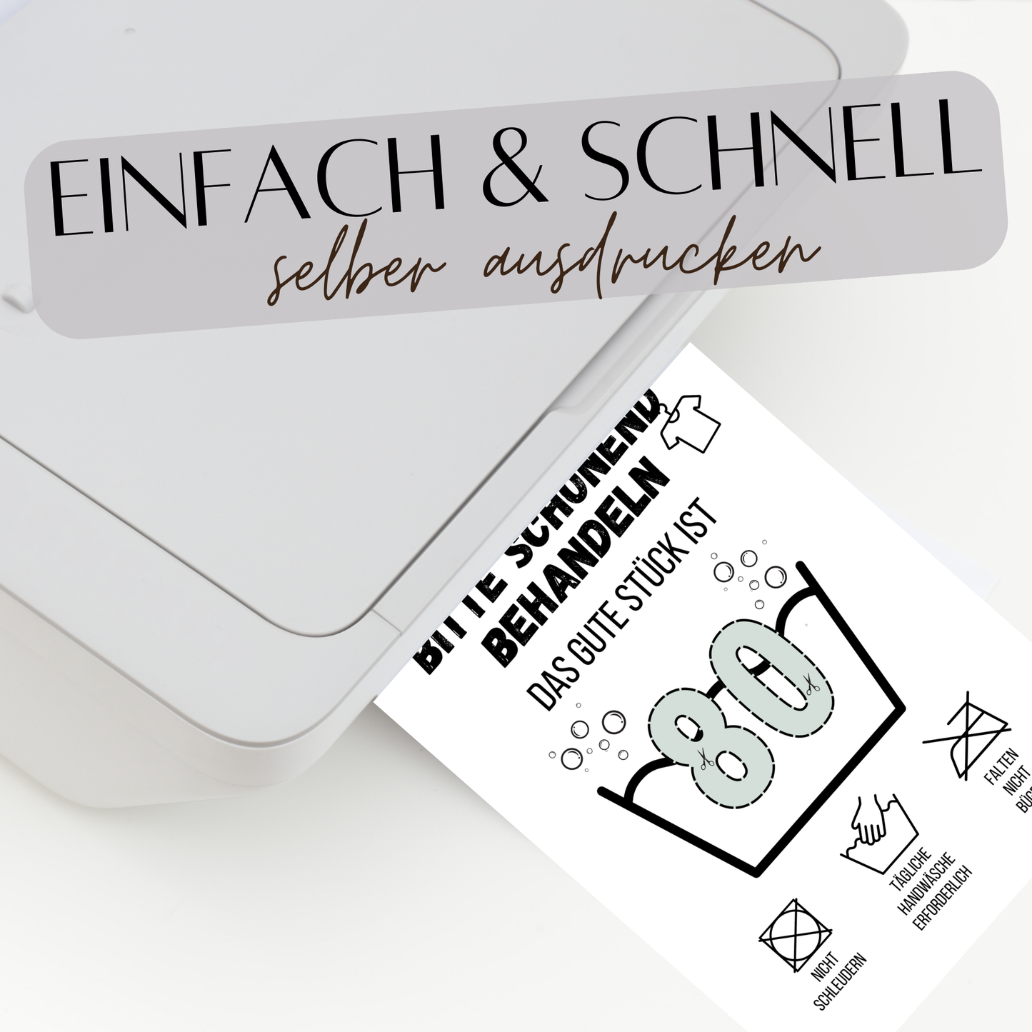 Originelles Geldgeschenk zum 80. Geburtstag: DIY "Waschanleitung" Vorlage zum Ausdrucken. Digitaler Download, Last-Minute Geschenkidee!