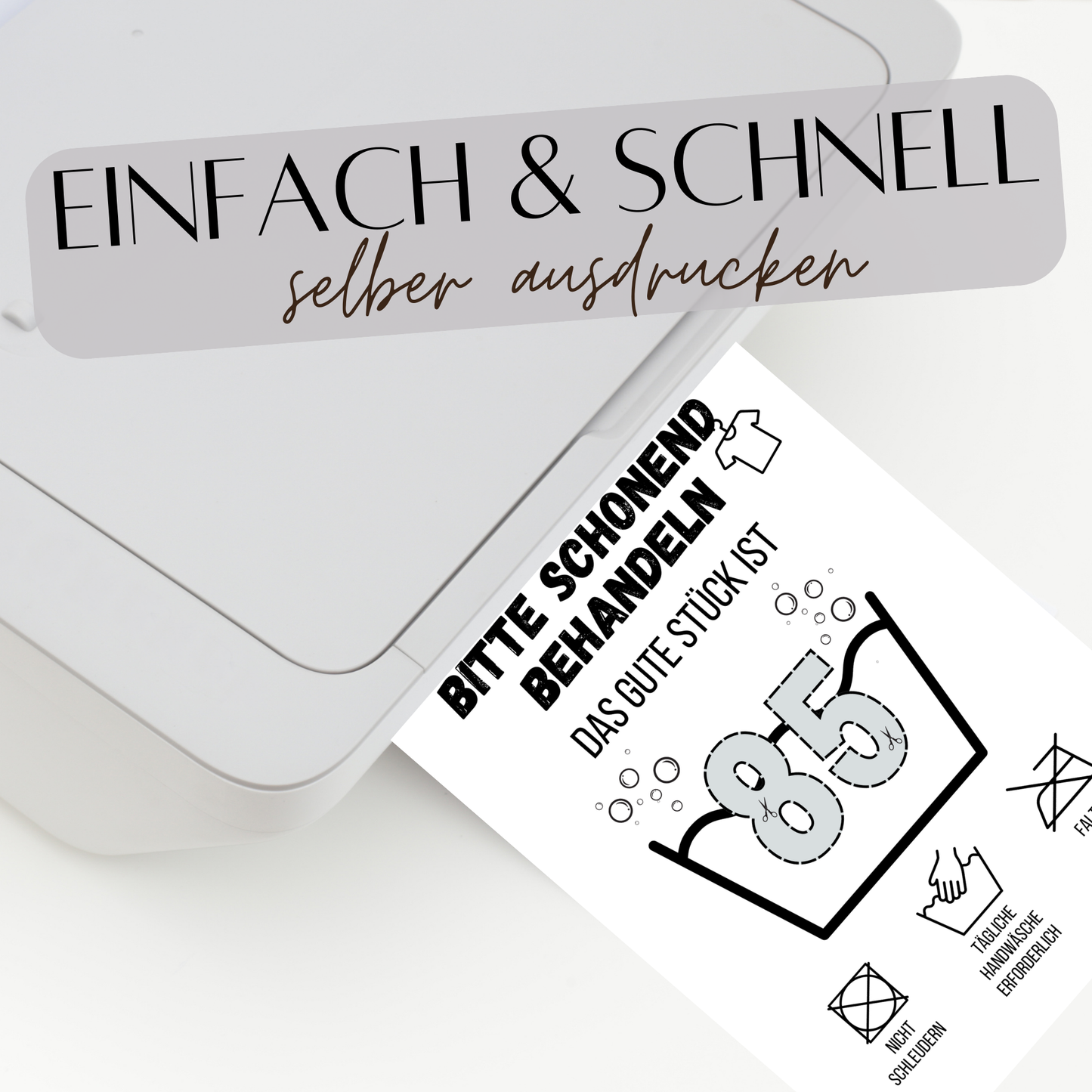 Originelles Geldgeschenk zum 85. Geburtstag! Digitaler Download im „Waschanleitung“-Design. Sofort ausdrucken & verschenken. Last-Minute Geschenkidee!