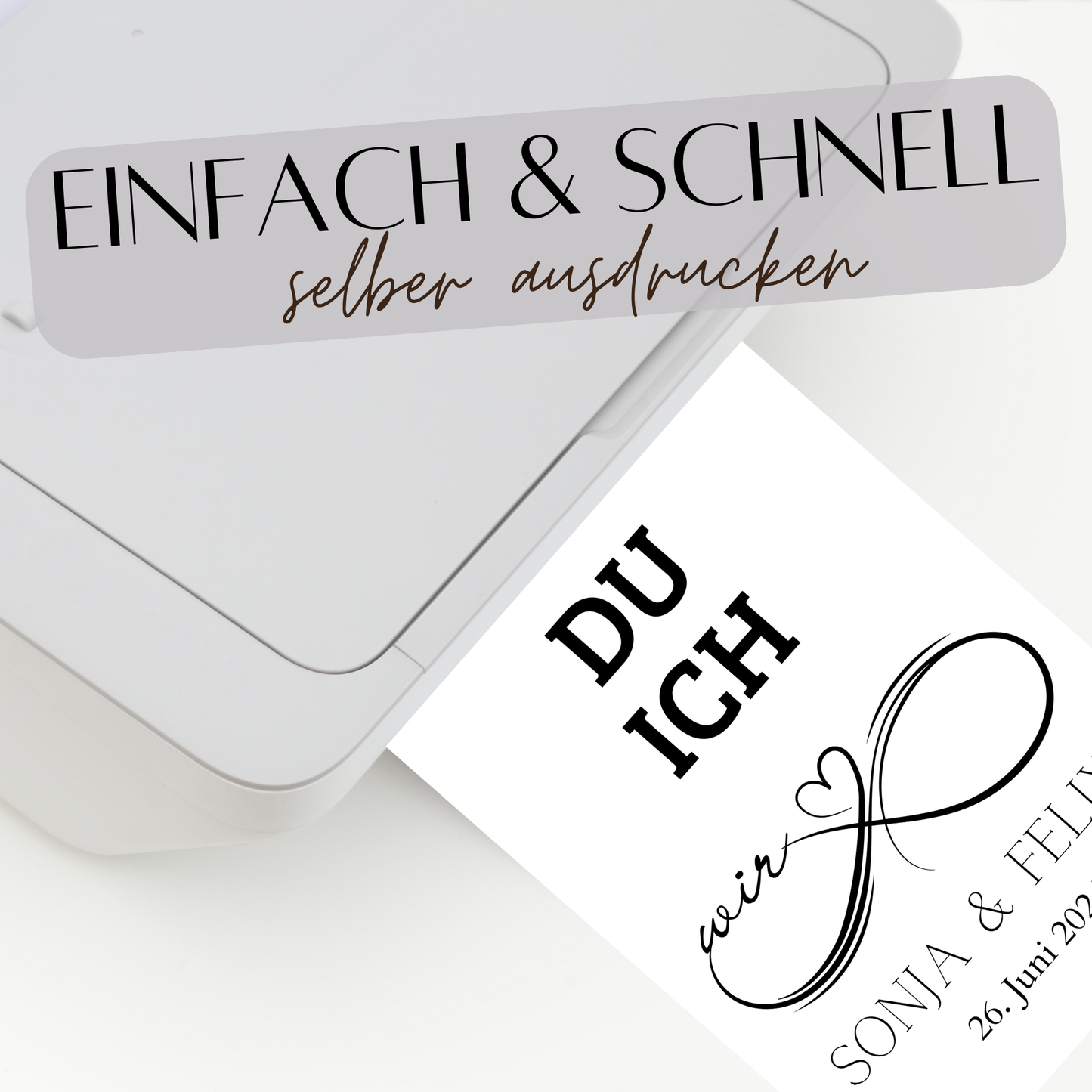 Personalisierbares Hochzeitsposter „DU ICH WIR“ mit Name & Datum. Digitaler Download – einfach ausdrucken & verschenken. Perfekt als Last-Minute-Geschenk.