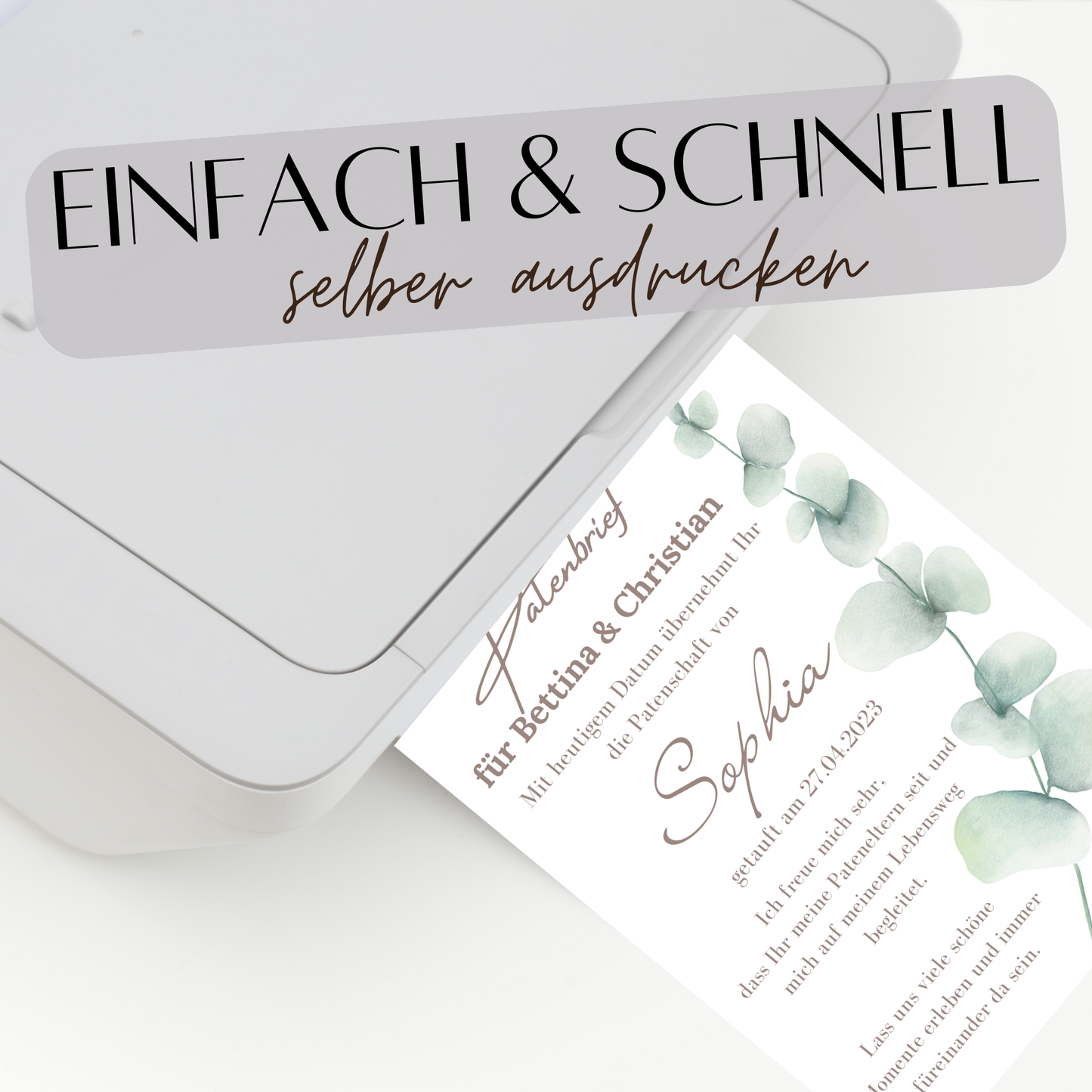Personalisierter Patenbrief für Patentante, Patenonkel oder Pateneltern – perfektes Geschenk zur Taufe. Digitaler Download als PDF, A4, individuell mit Name & Datum. Schnelle Lieferung in 12–24 Stunden. Sofort ausdruckbar – Last-Minute-Geschenkidee.