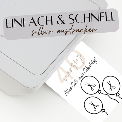 Geldgeschenk 40. Geburtstag | Geschenk zum selbst ausdrucken | Digitaler Download | Kreative Geburtstagsgeschenkidee