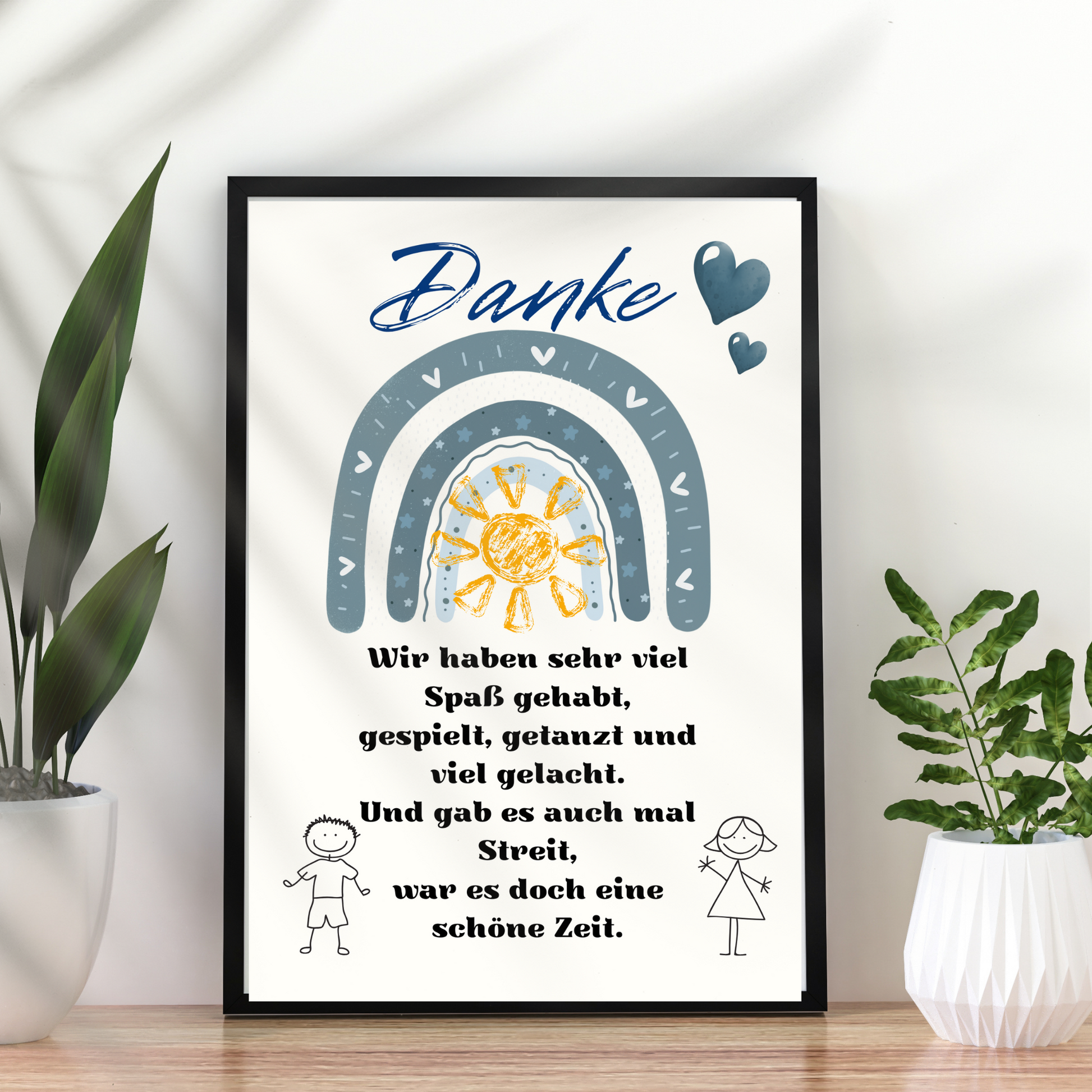 Digitaler Download Poster "Danke" für Erzieher/in – Abschiedsgeschenk Kita DIN A4