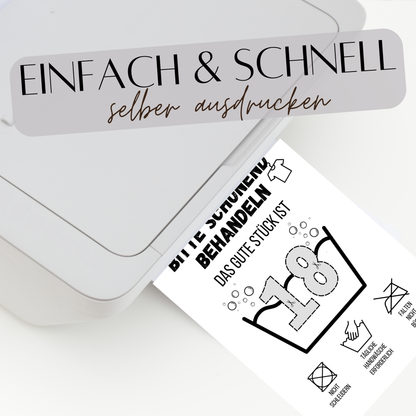 Geldgeschenk 18. Geburtstag Waschanleitung Volljährigkeit | Digitaler Download | Last-Minute DIY Geschenk