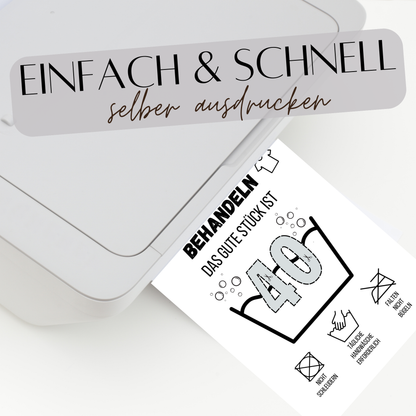 Originelles Geldgeschenk 40. Geburtstag: PDF Vorlage zum Ausdrucken | Last-Minute Geschenkidee mit Humor | Digitaler Download zum Selbstgestalten.