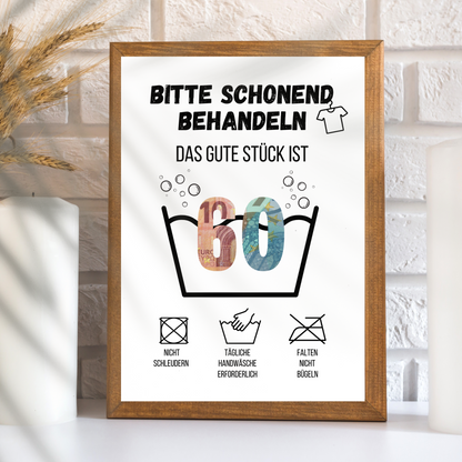 Originelles Geldgeschenk zum 60. Geburtstag: PDF-Vorlage zum Ausdrucken. Last-Minute Geschenkidee mit Humor – schnell, einfach & digital herunterladen.