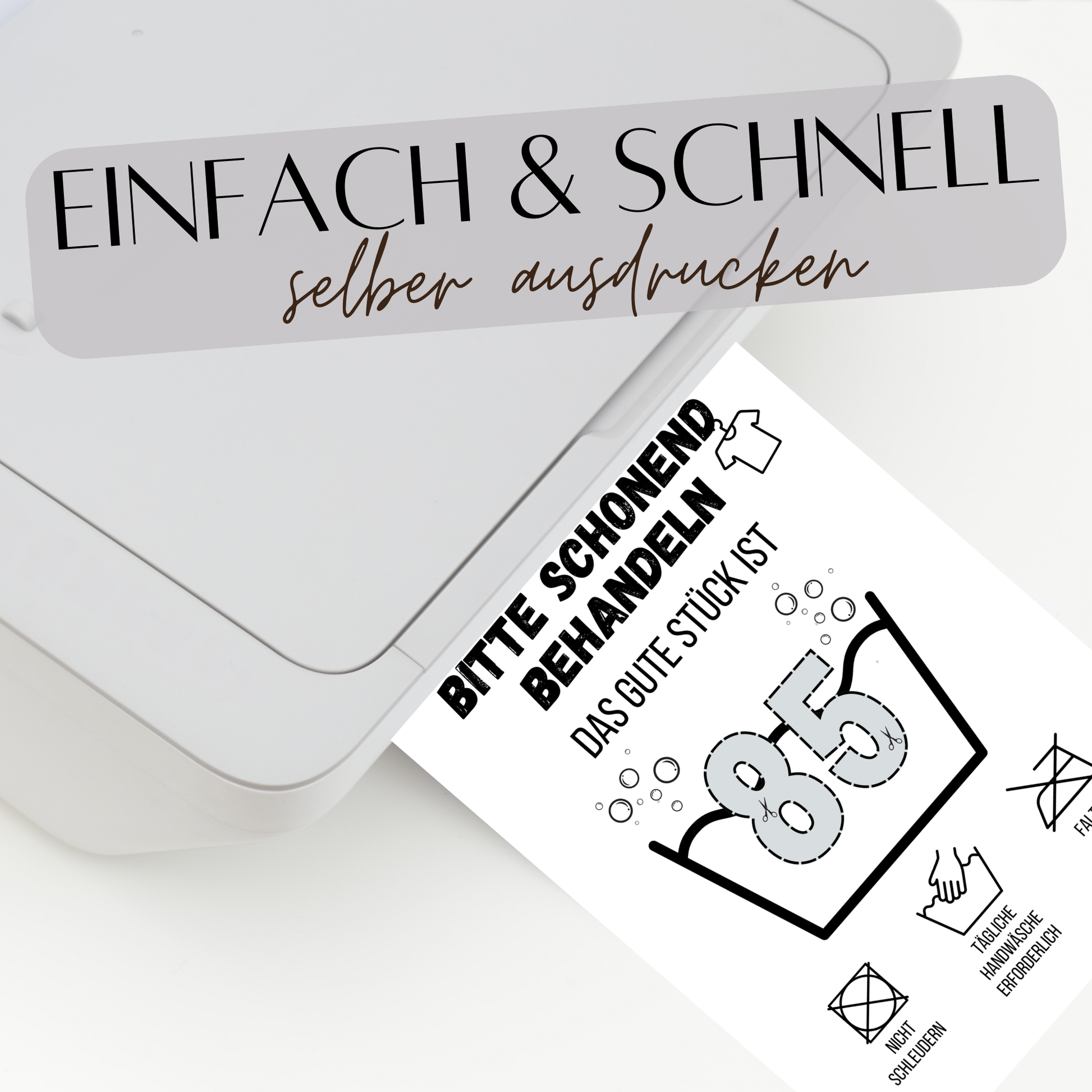 Originelles Geldgeschenk zum 85. Geburtstag! Digitaler Download im „Waschanleitung“-Design. Sofort ausdrucken & verschenken. Last-Minute Geschenkidee!