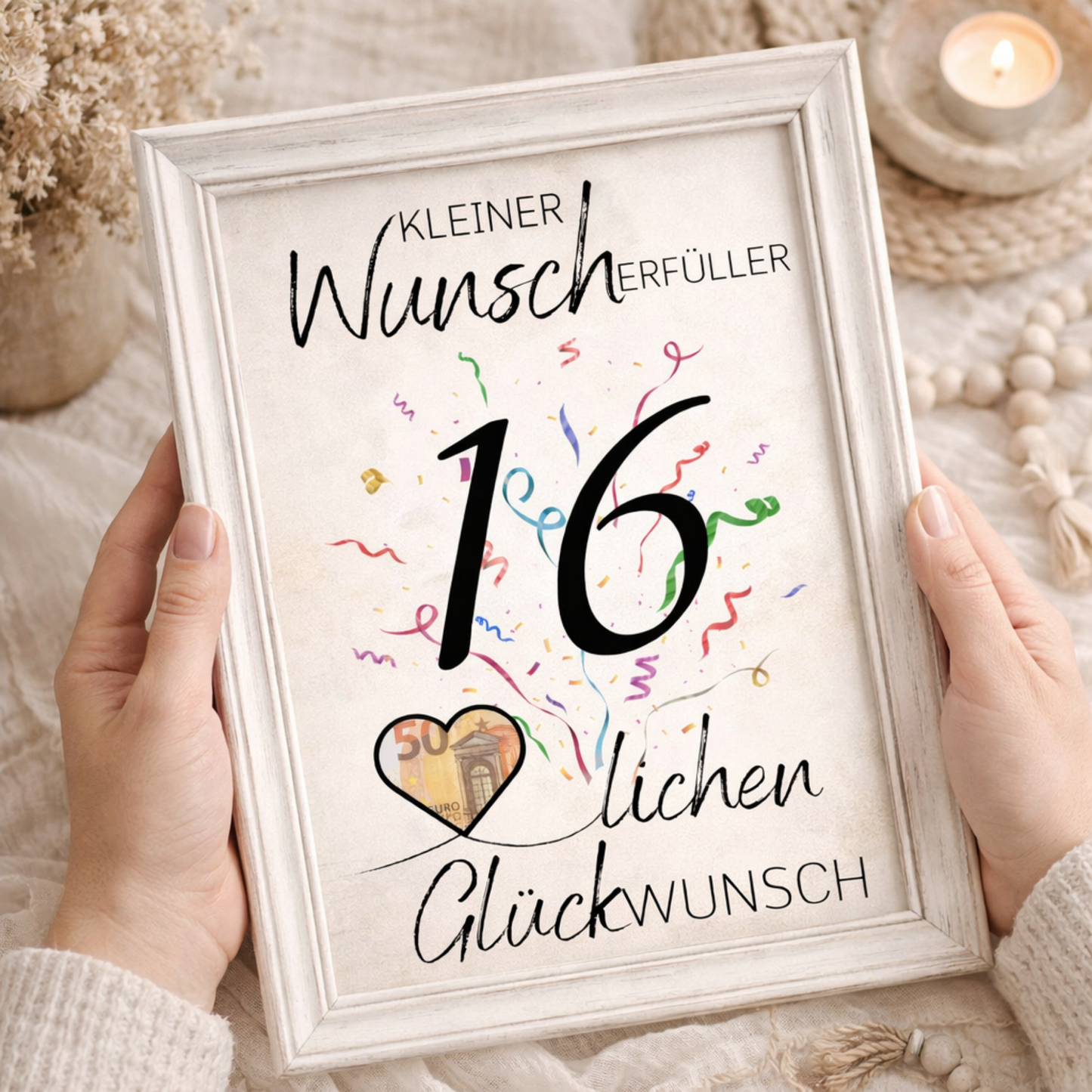 Geldgeschenk 16. Geburtstag Wunscherfüller | Digitaler Download | Last Minute Geschenkidee zum Ausdrucken