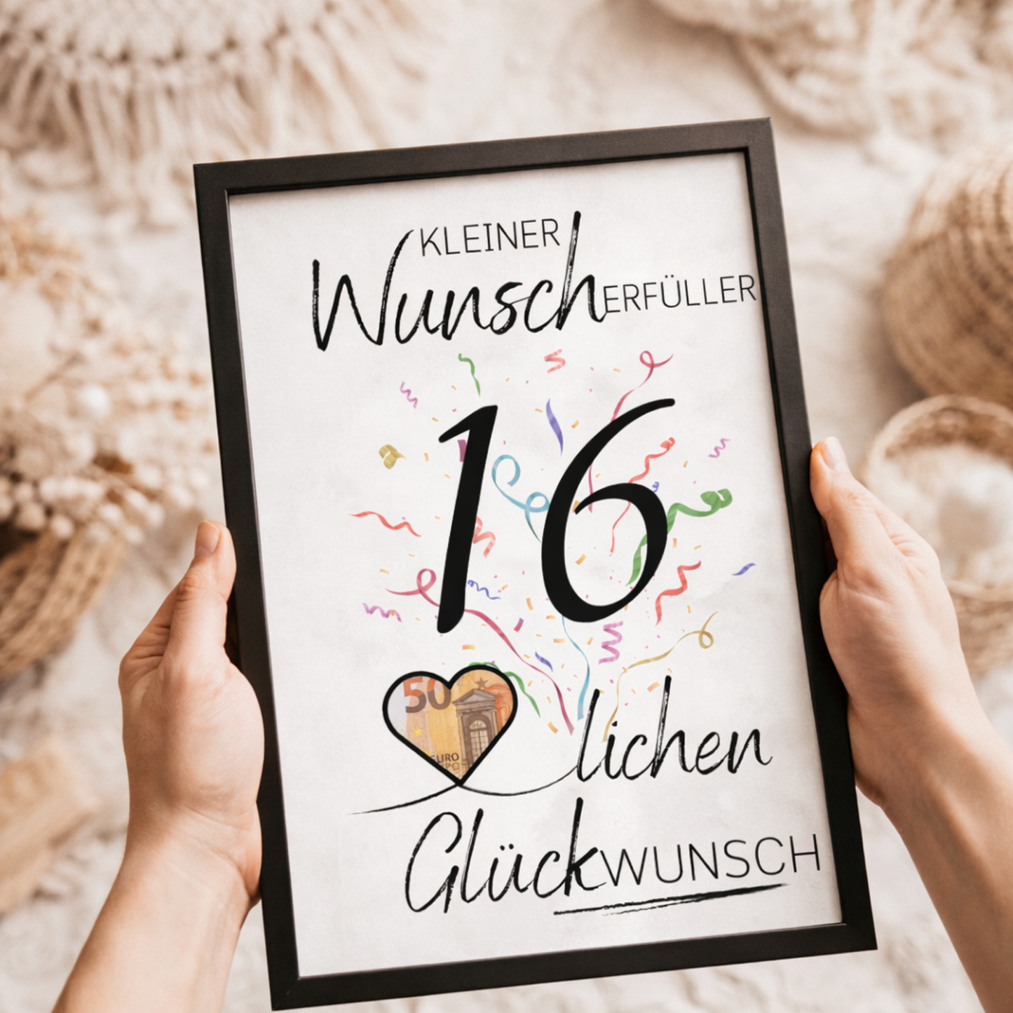Geldgeschenk 16. Geburtstag Wunscherfüller | Digitaler Download | Last Minute Geschenkidee zum Ausdrucken