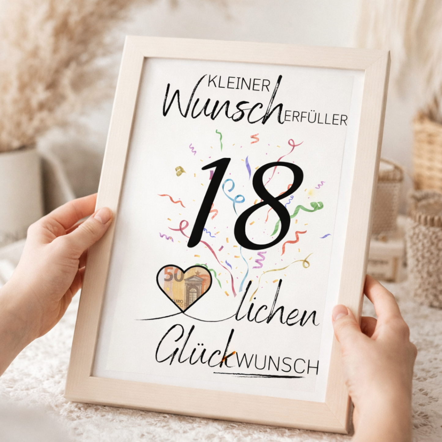 Geldgeschenk 18. Geburtstag Wunscherfüller | Digitaler Download | Last Minute Geschenkidee zum Ausdrucken