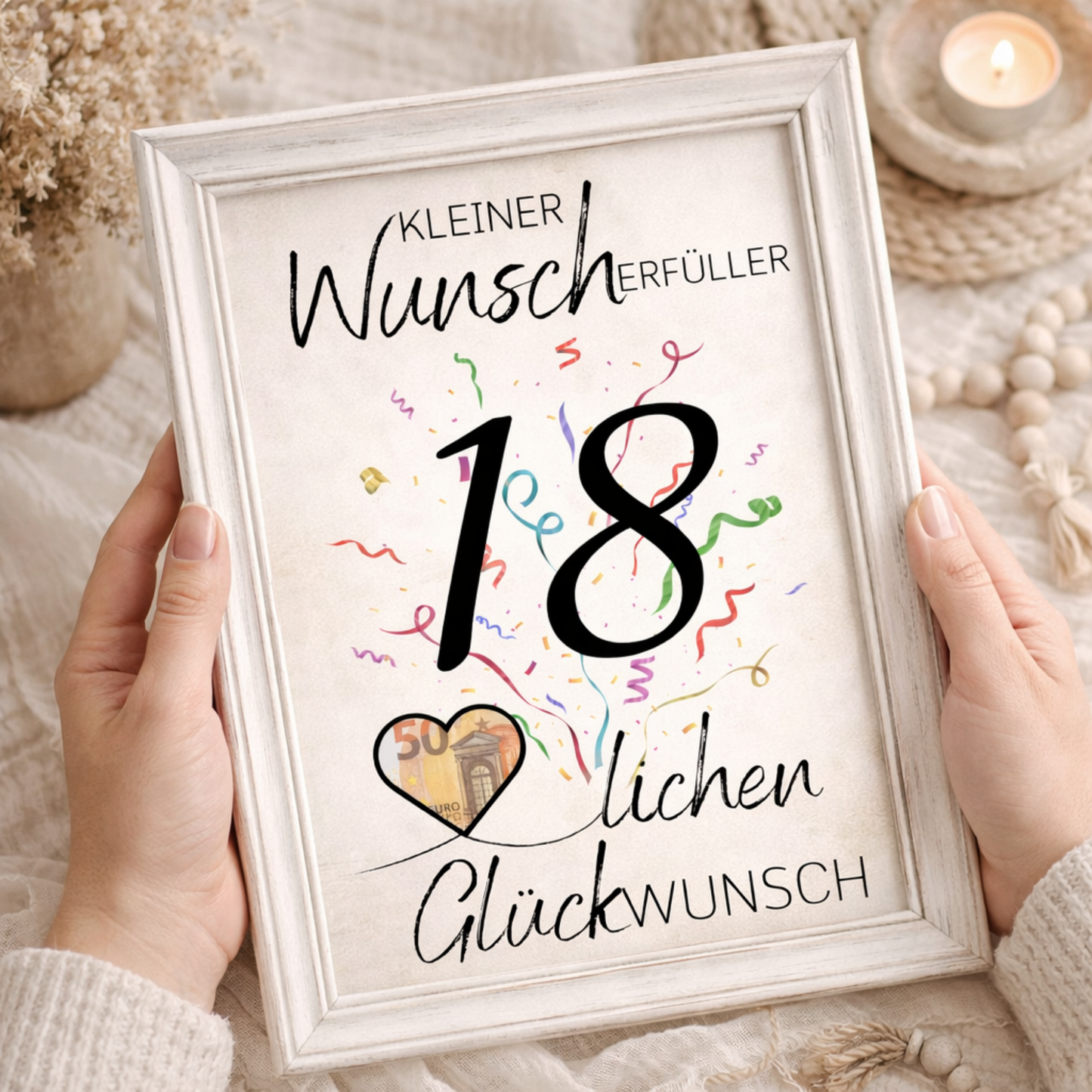 Geldgeschenk 18. Geburtstag Wunscherfüller | Digitaler Download | Last Minute Geschenkidee zum Ausdrucken