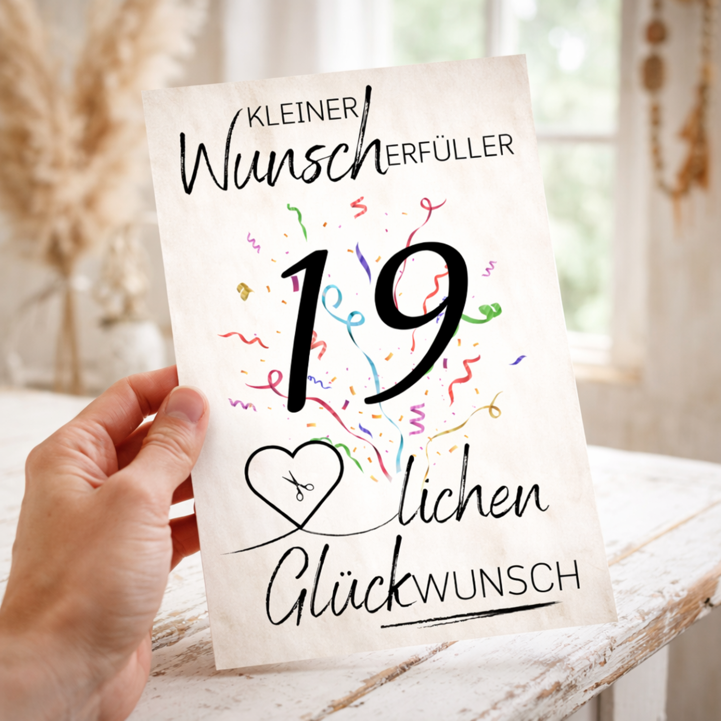 Geldgeschenk 19. Geburtstag Wunscherfüller | Digitaler Download | Last Minute Geschenkidee zum Ausdrucken
