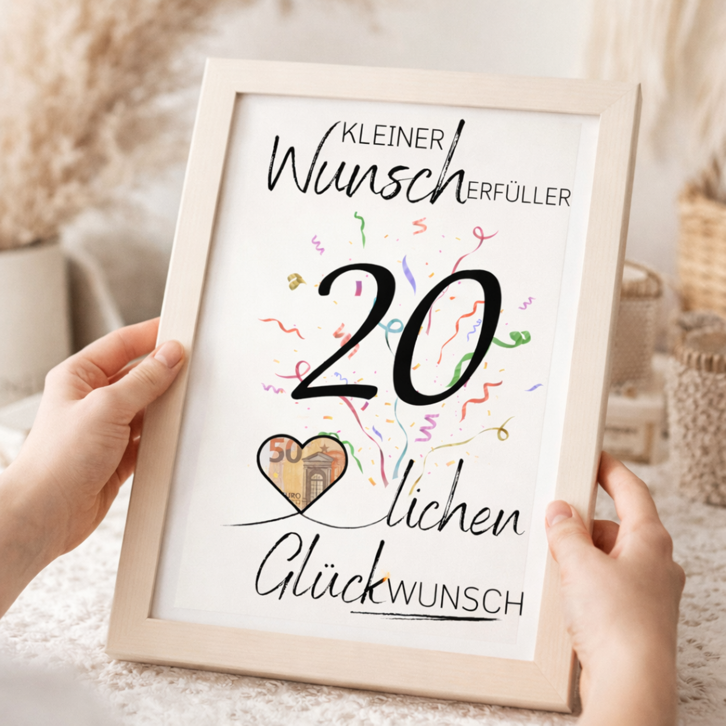 Geldgeschenk 20. Geburtstag Wunscherfüller | Digitaler Download | Last Minute Geschenkidee zum Ausdrucken