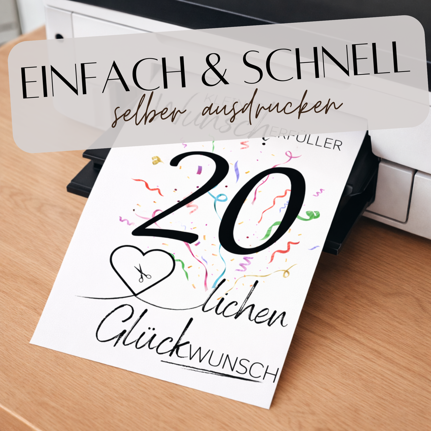 Geldgeschenk 20. Geburtstag Wunscherfüller | Digitaler Download | Last Minute Geschenkidee zum Ausdrucken