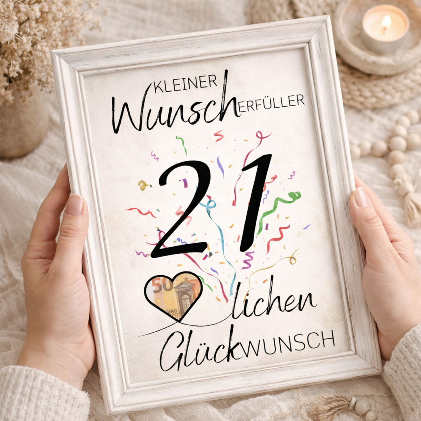 Geldgeschenk 21. Geburtstag Wunscherfüller | Digitaler Download | Last Minute Geschenkidee zum Ausdrucken