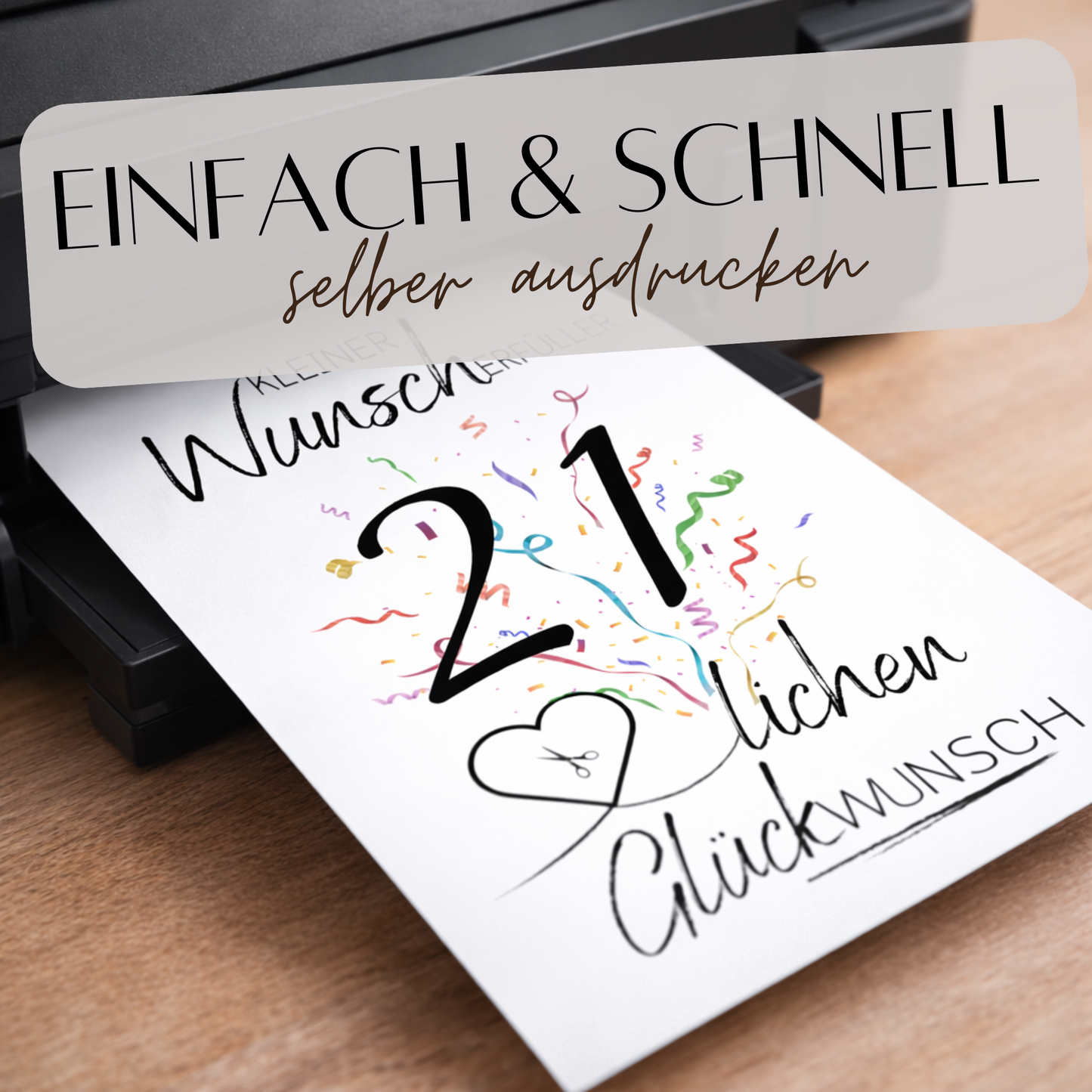 Geldgeschenk 21. Geburtstag Wunscherfüller | Digitaler Download | Last Minute Geschenkidee zum Ausdrucken