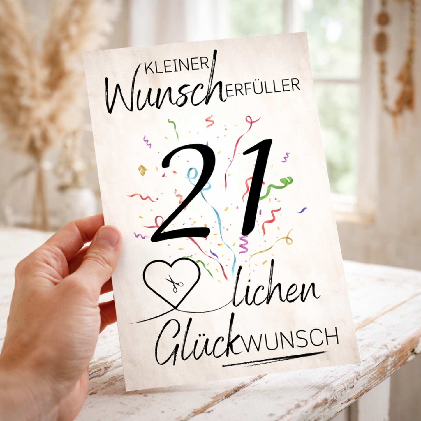 Geldgeschenk 21. Geburtstag Wunscherfüller | Digitaler Download | Last Minute Geschenkidee zum Ausdrucken