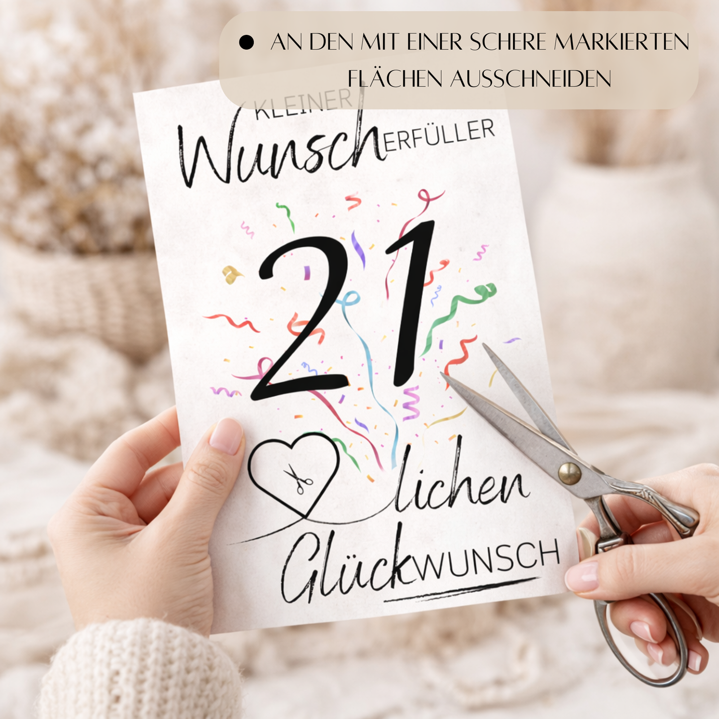 Geldgeschenk 21. Geburtstag Wunscherfüller | Digitaler Download | Last Minute Geschenkidee zum Ausdrucken