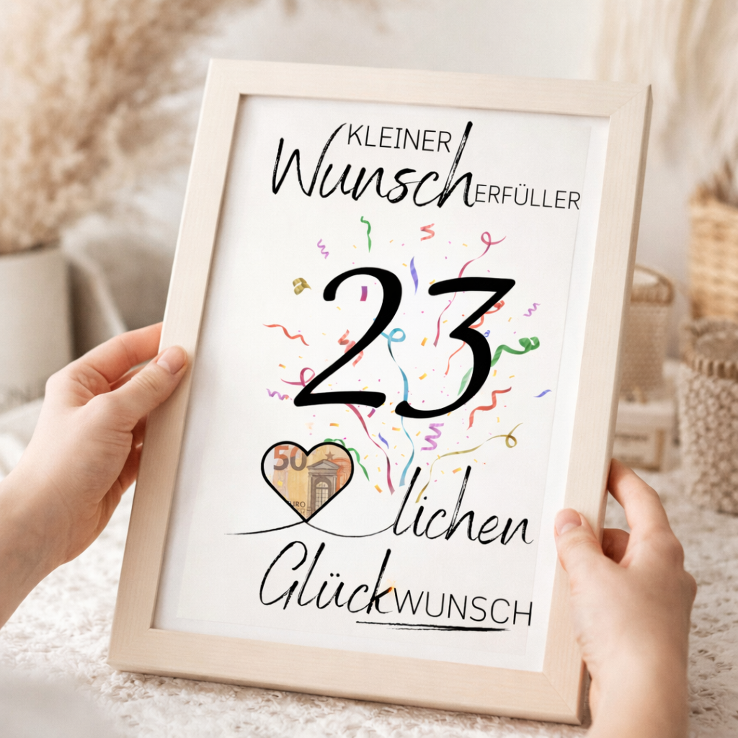 Geldgeschenk 23. Geburtstag Wunscherfüller | Digitaler Download | Last Minute Geschenkidee zum Ausdrucken