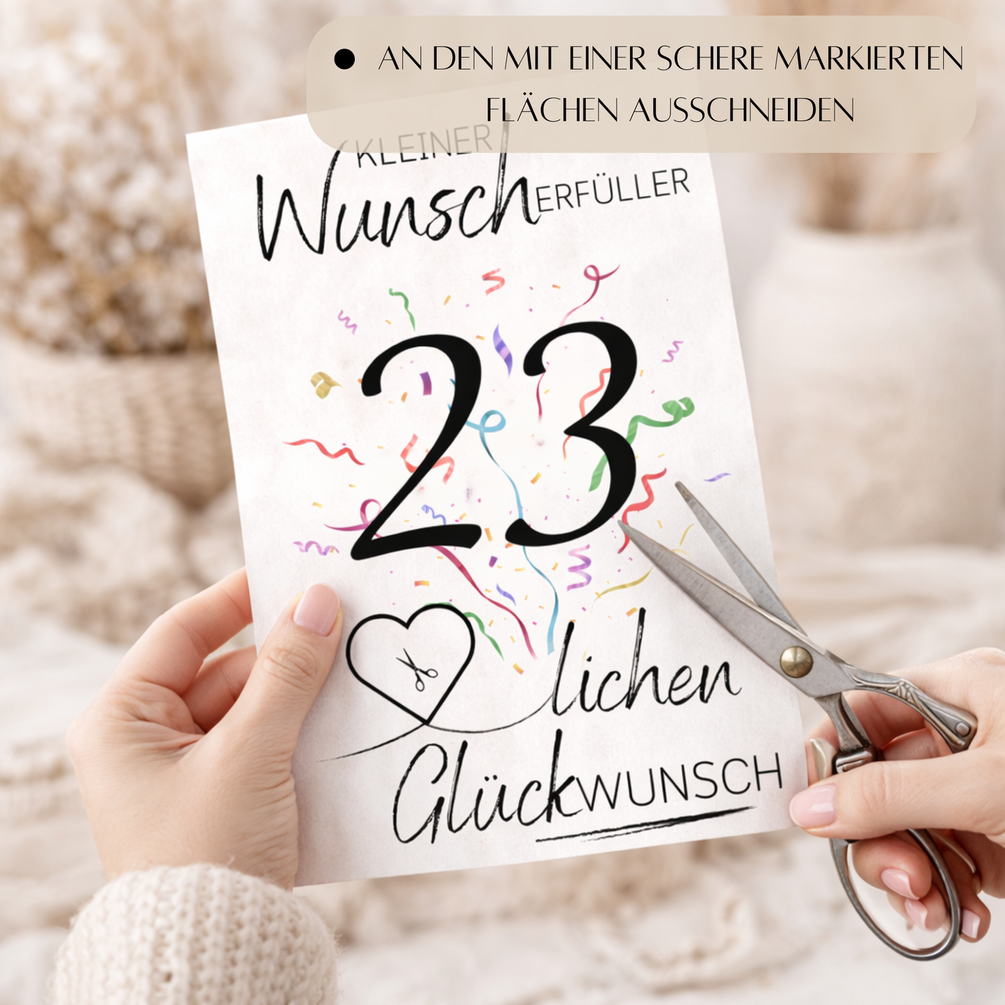 Geldgeschenk 23. Geburtstag Wunscherfüller | Digitaler Download | Last Minute Geschenkidee zum Ausdrucken