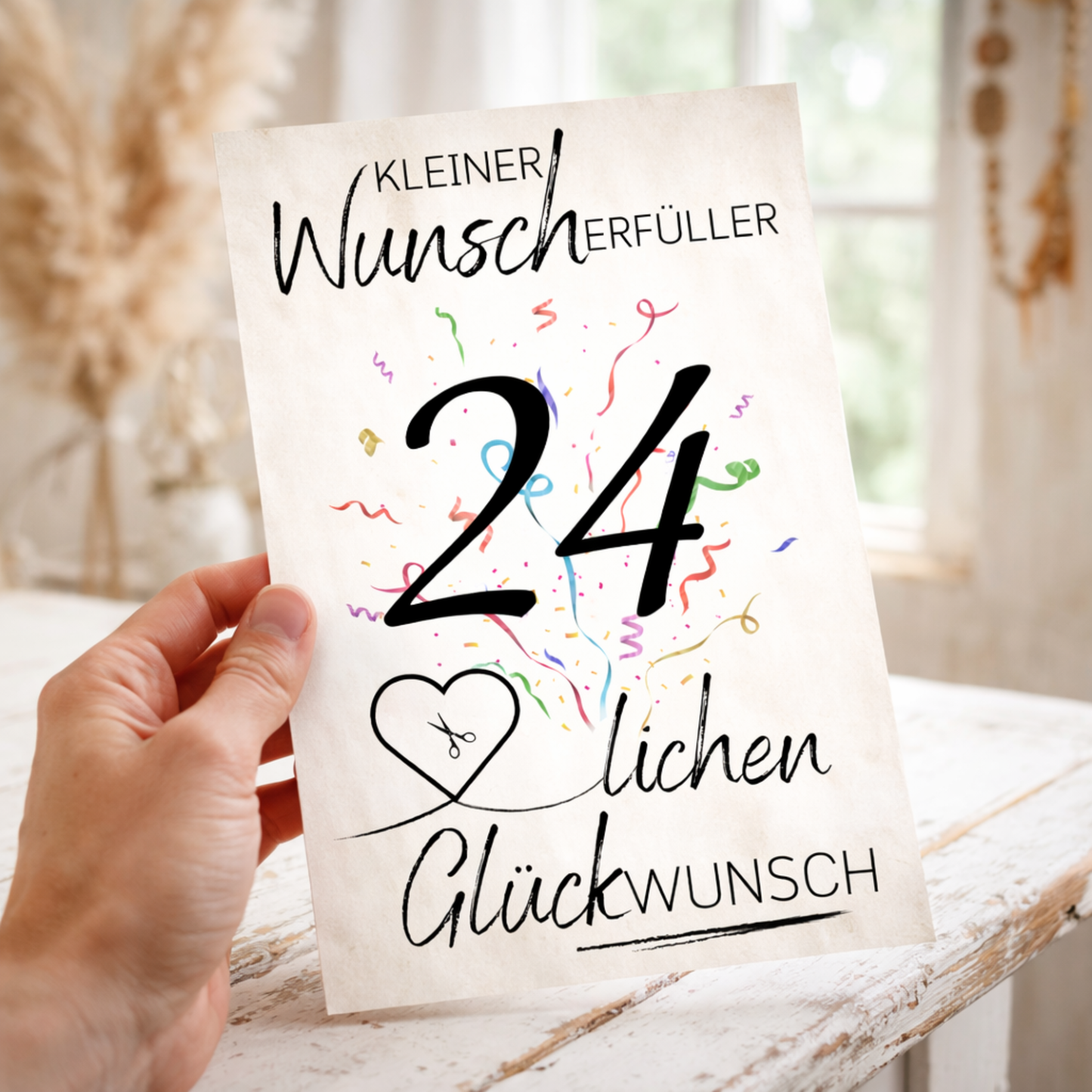 Geldgeschenk 24. Geburtstag Wunscherfüller | Digitaler Download | Last Minute Geschenkidee zum Ausdrucken