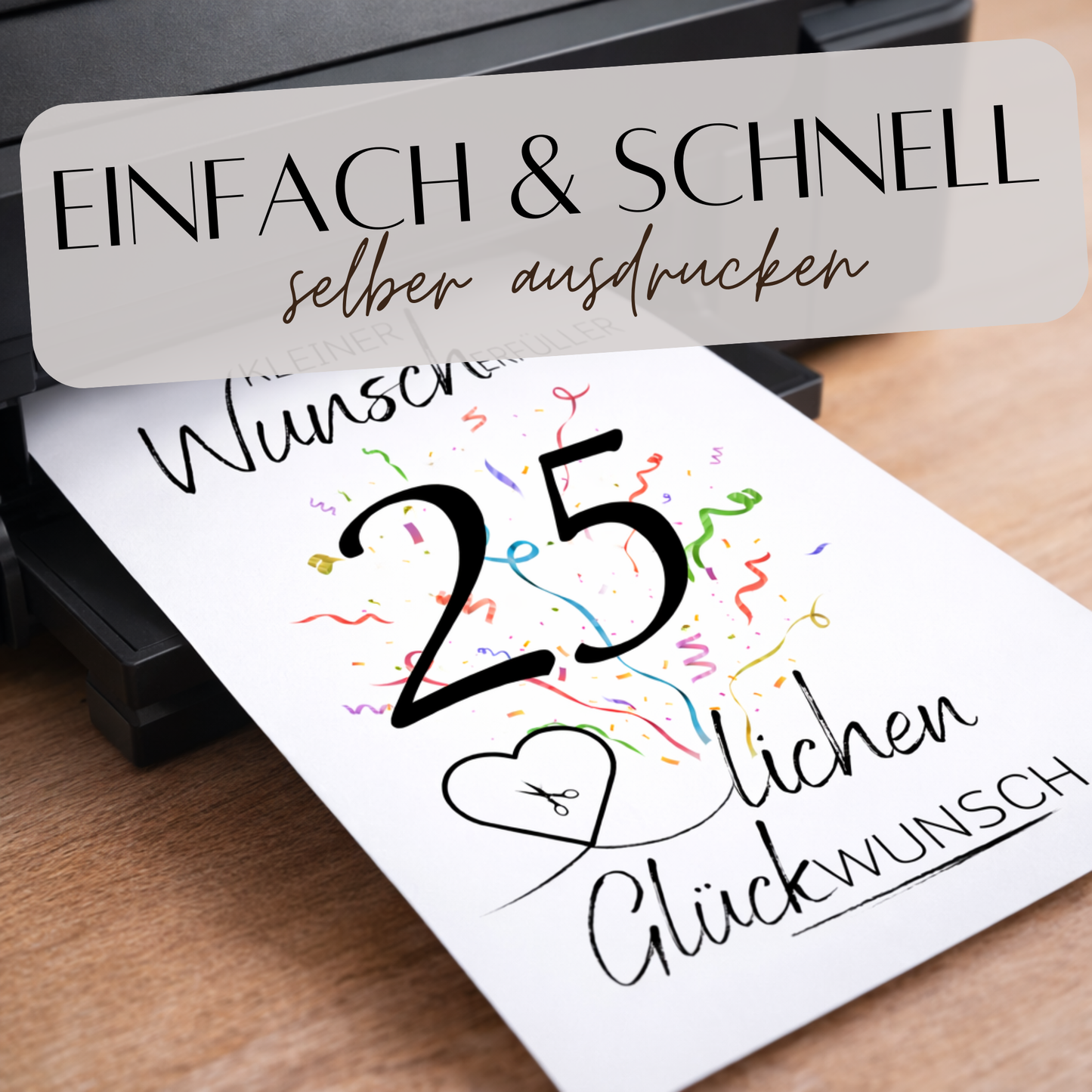 Geldgeschenk 25. Geburtstag Wunscherfüller | Digitaler Download | Last Minute Geschenkidee zum Ausdrucken