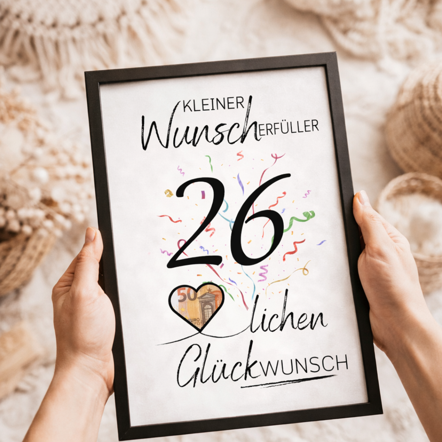 Geldgeschenk 26. Geburtstag Wunscherfüller | Digitaler Download | Last Minute Geschenkidee zum Ausdrucken