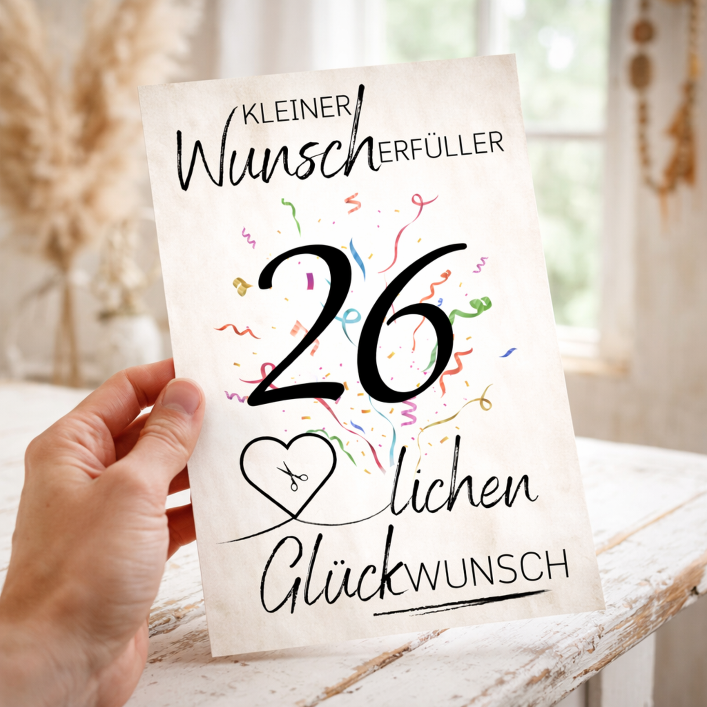 Geldgeschenk 26. Geburtstag Wunscherfüller | Digitaler Download | Last Minute Geschenkidee zum Ausdrucken