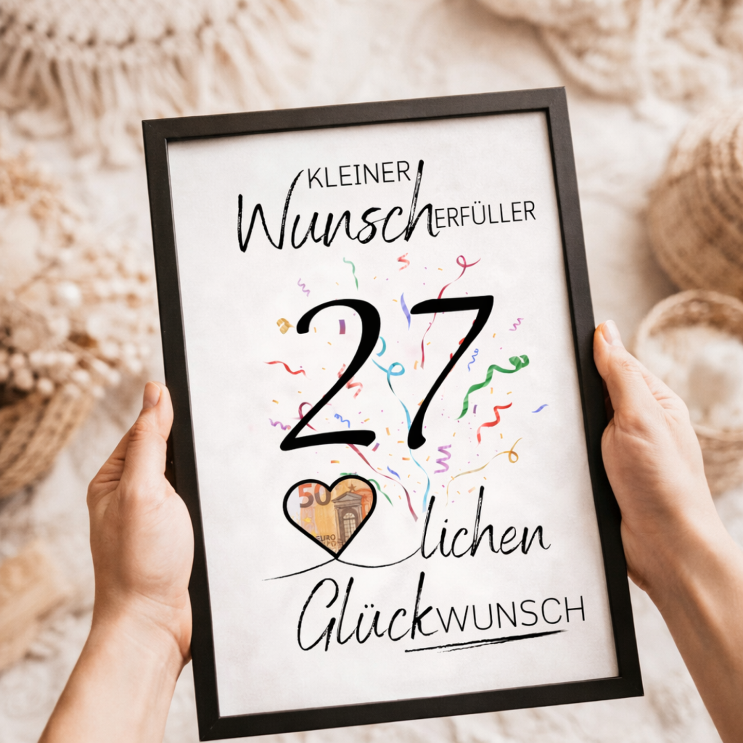Geldgeschenk 27. Geburtstag Wunscherfüller | Digitaler Download | Last Minute Geschenkidee zum Ausdrucken