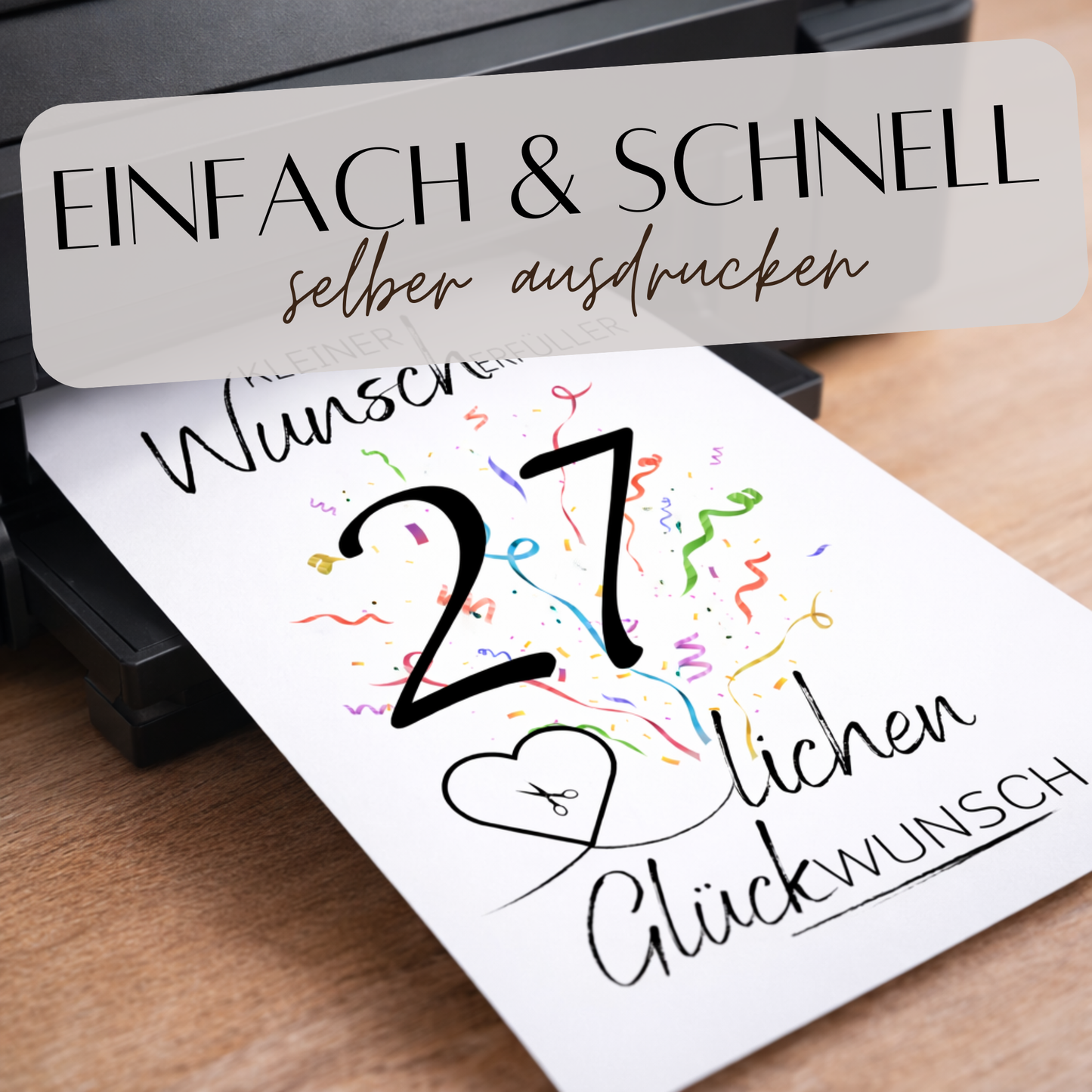 Geldgeschenk 27. Geburtstag Wunscherfüller | Digitaler Download | Last Minute Geschenkidee zum Ausdrucken