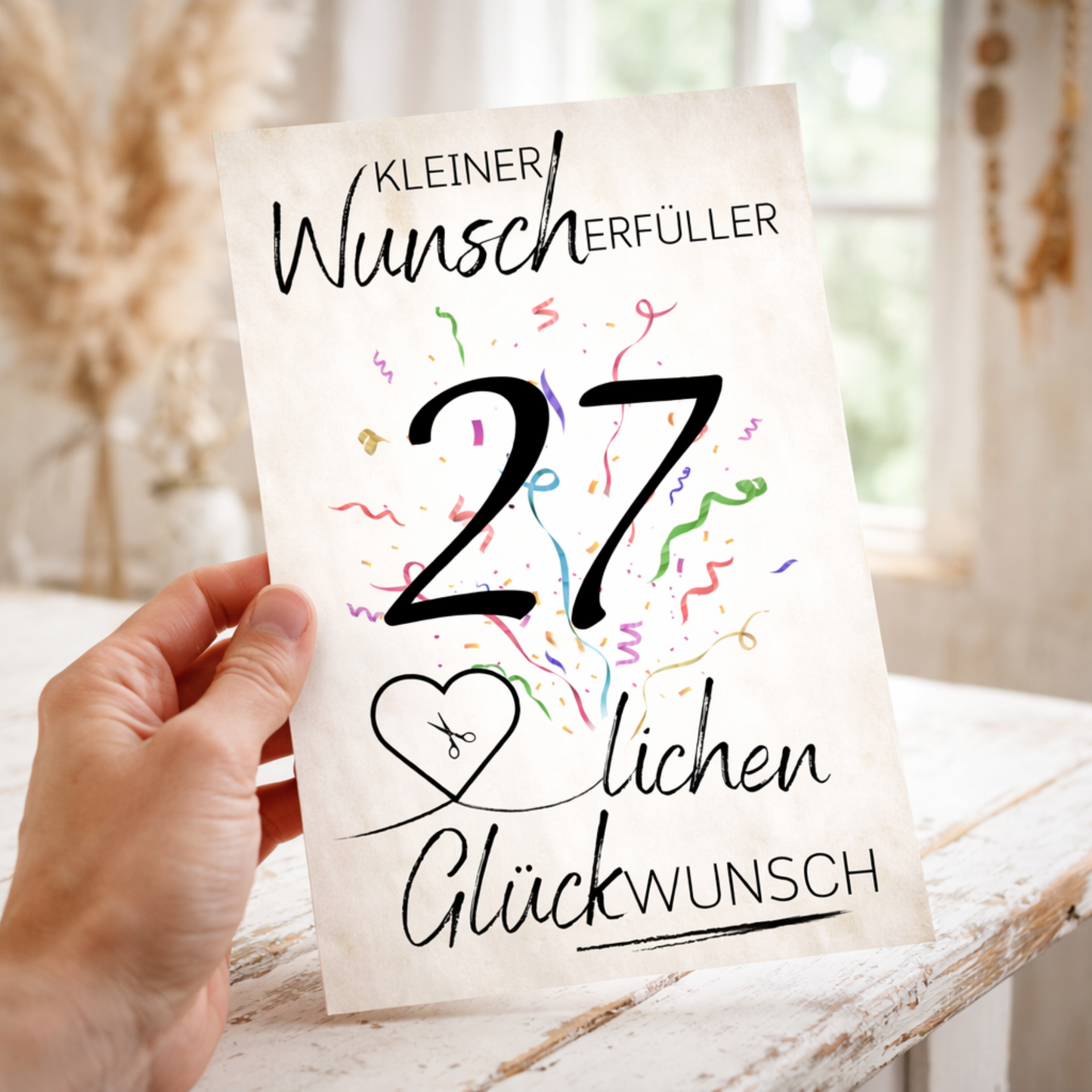 Geldgeschenk 27. Geburtstag Wunscherfüller | Digitaler Download | Last Minute Geschenkidee zum Ausdrucken