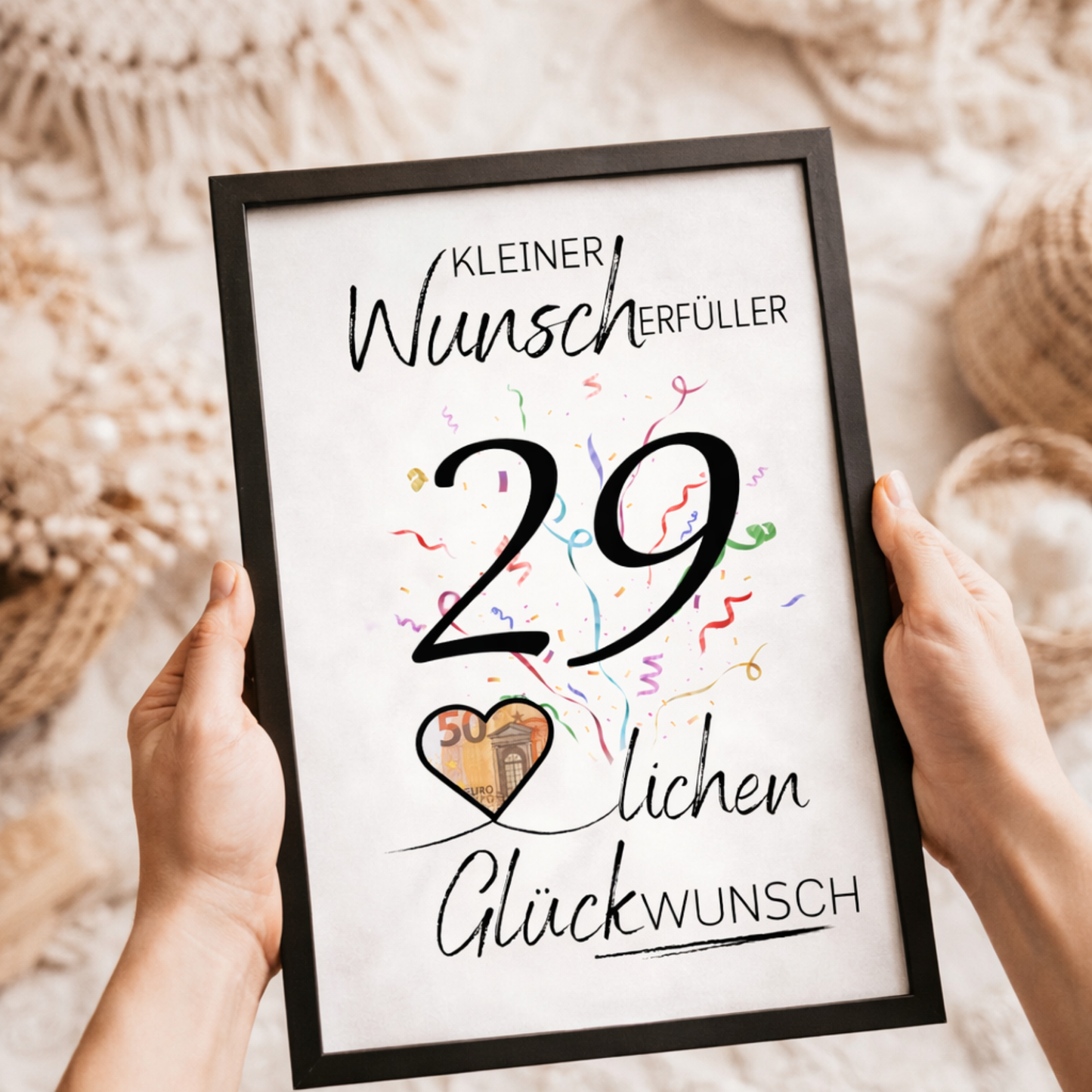 Geldgeschenk 29. Geburtstag Wunscherfüller | Digitaler Download | Last Minute Geschenkidee zum Ausdrucken