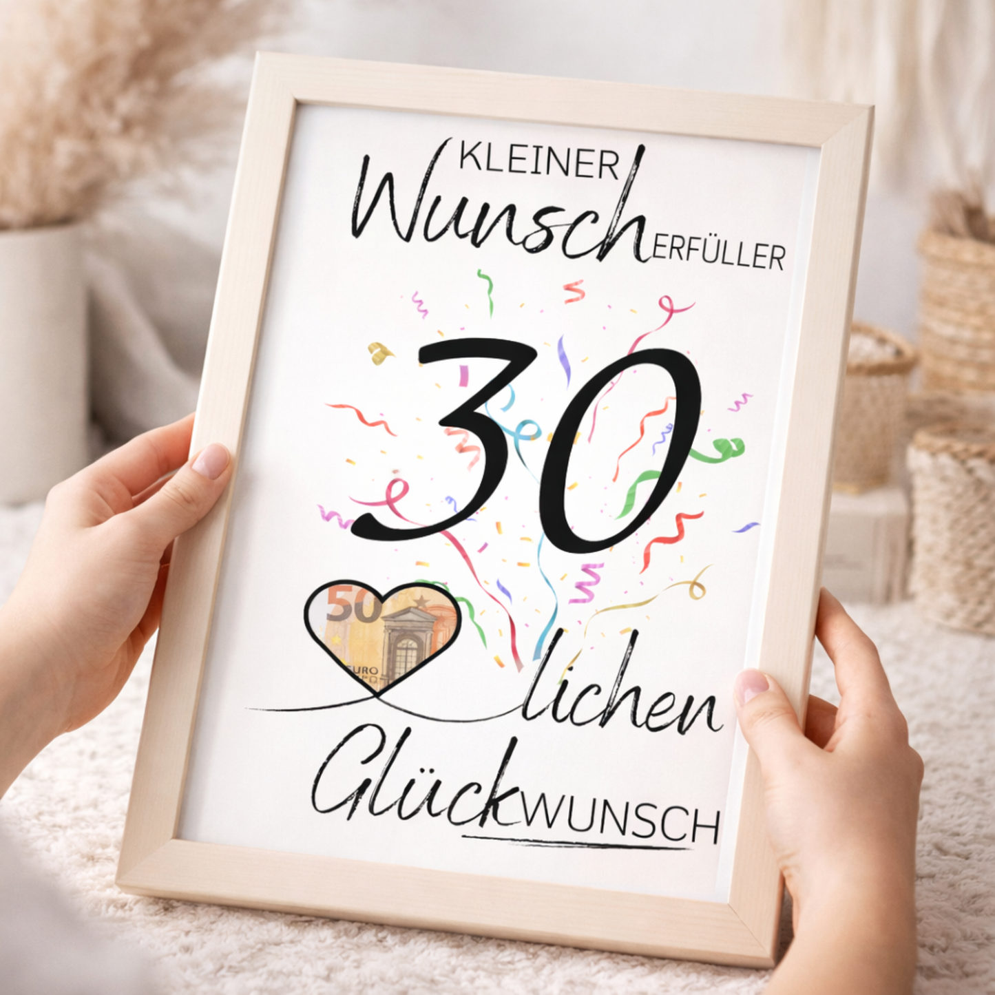 Geldgeschenk 30. Geburtstag Wunscherfüller | Digitaler Download | Last Minute Geschenkidee zum Ausdrucken